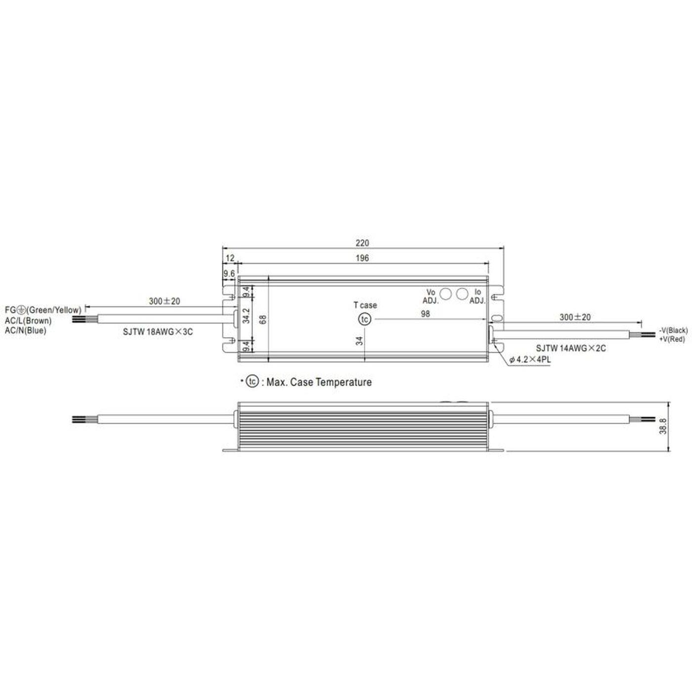 HLG-120H-36A 122W 36V 3,4A LED Netzteil Trafo Treiber IP65