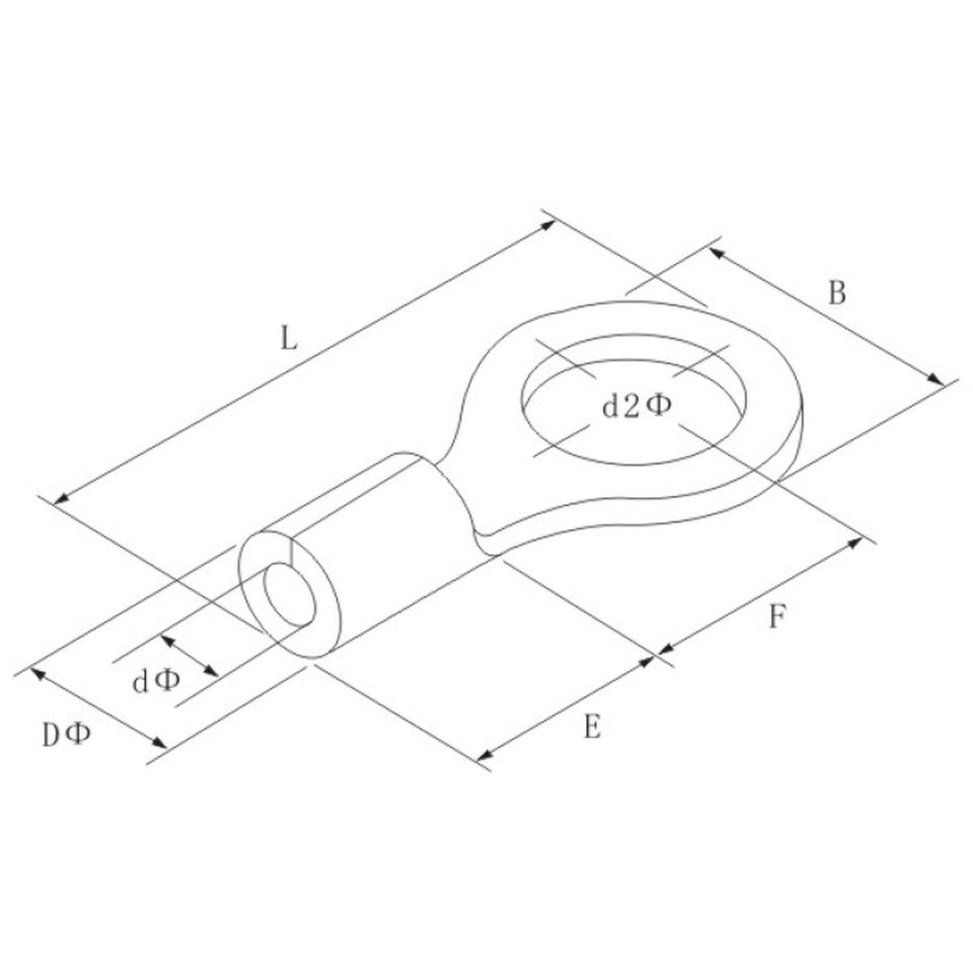 25x Ringkabelschuh blank 0,5-1,5mm² Lochdurchmesser M5 Ringzunge Kupfer verzinnt