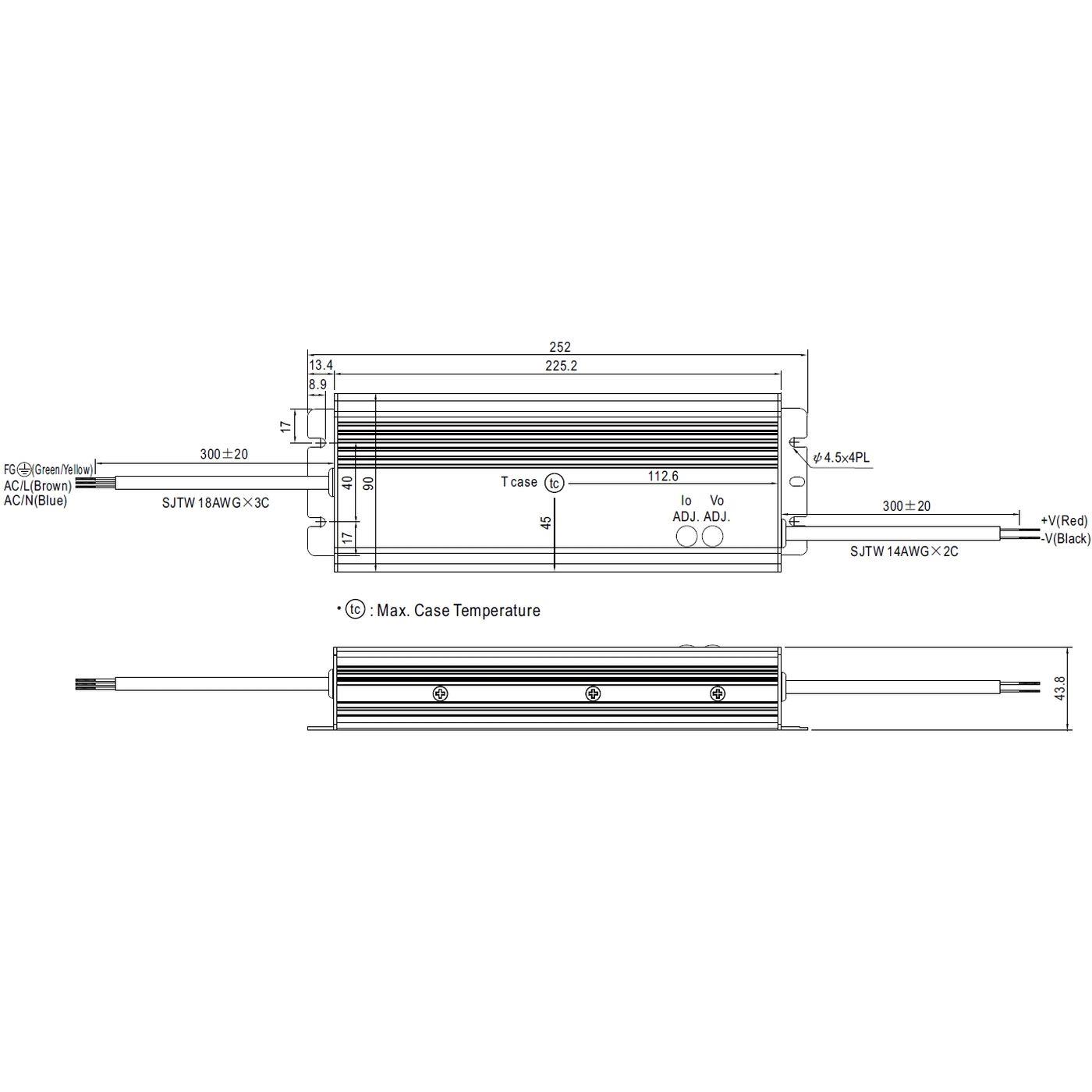 HLG-320H-12A 264W 12V 22A LED Netzteil Trafo Treiber IP65