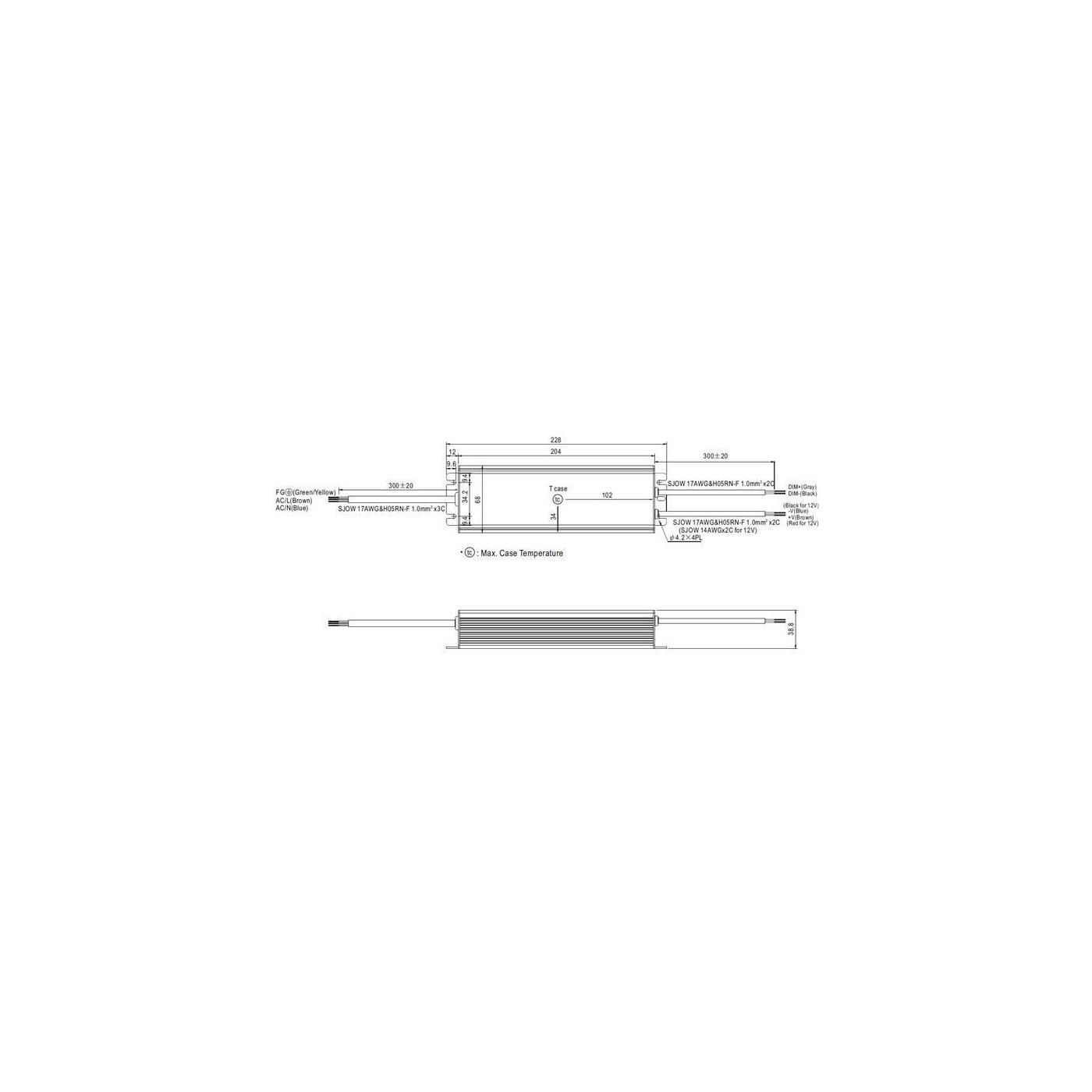 HLG-150H-24B 150W 24V 6,3A LED Netzteil Trafo Treiber IP67 Dimmbar 0-10V PWM