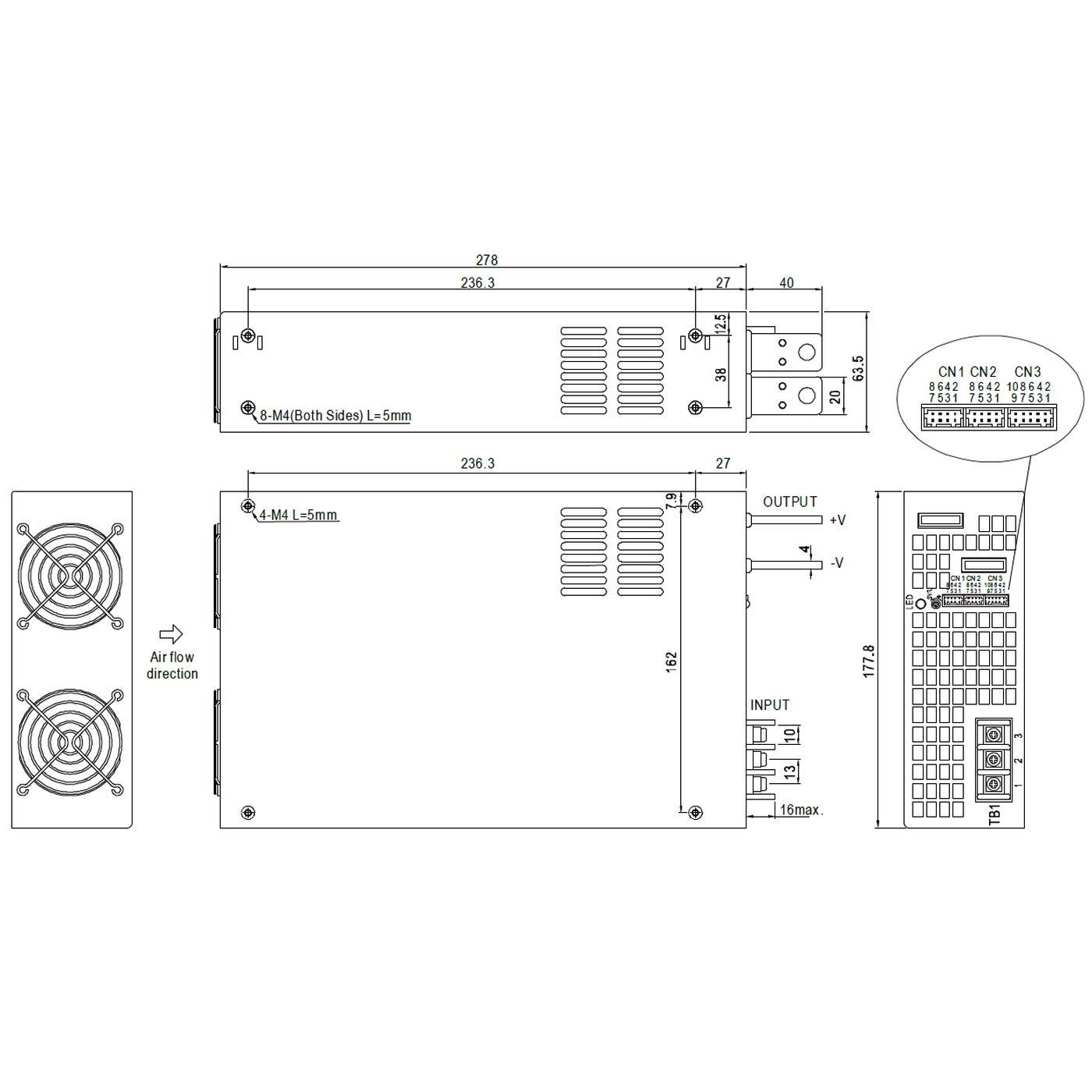RSP-2400-24 2400W 24V 100A Industrielles Netzteil