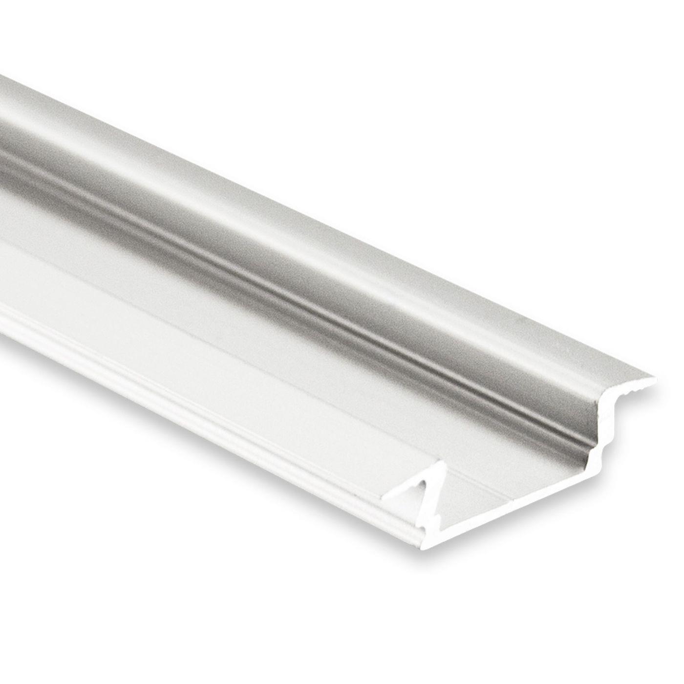 1m LED Profil PL8 Silber 23,1x5,9mm Aluminium Einbauprofil für 12mm LED Streifen