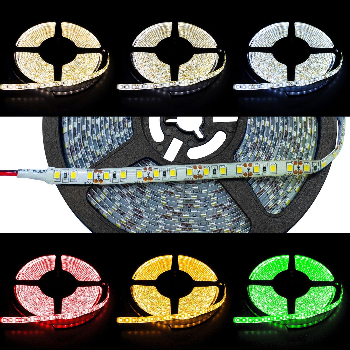 5m (500cm) LED Streifen Band Leiste 24V IP65 600LEDs 120LED/m SMD2835