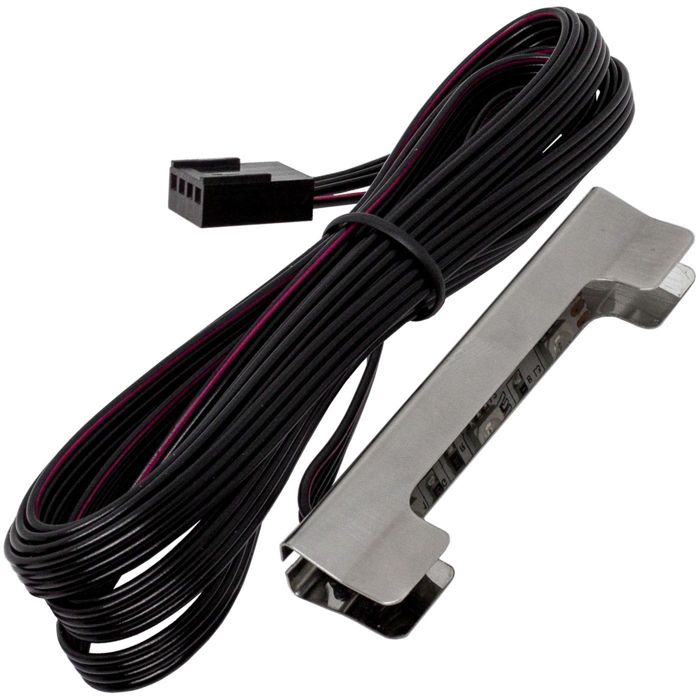 RGB Glaskantenbeleuchtung Clip + 2m Kabel 3x LED5050 Schrank und Vitrinenbeleuchtung