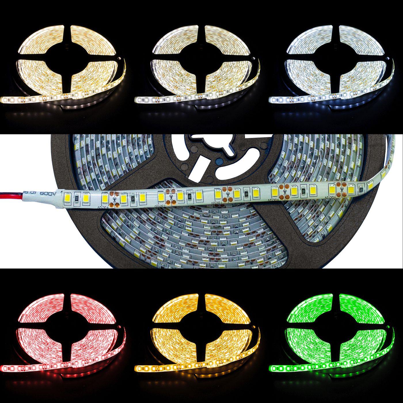 5m (500cm) LED Streifen Band Leiste 12V IP65 600LEDs 120LED/m SMD3528
