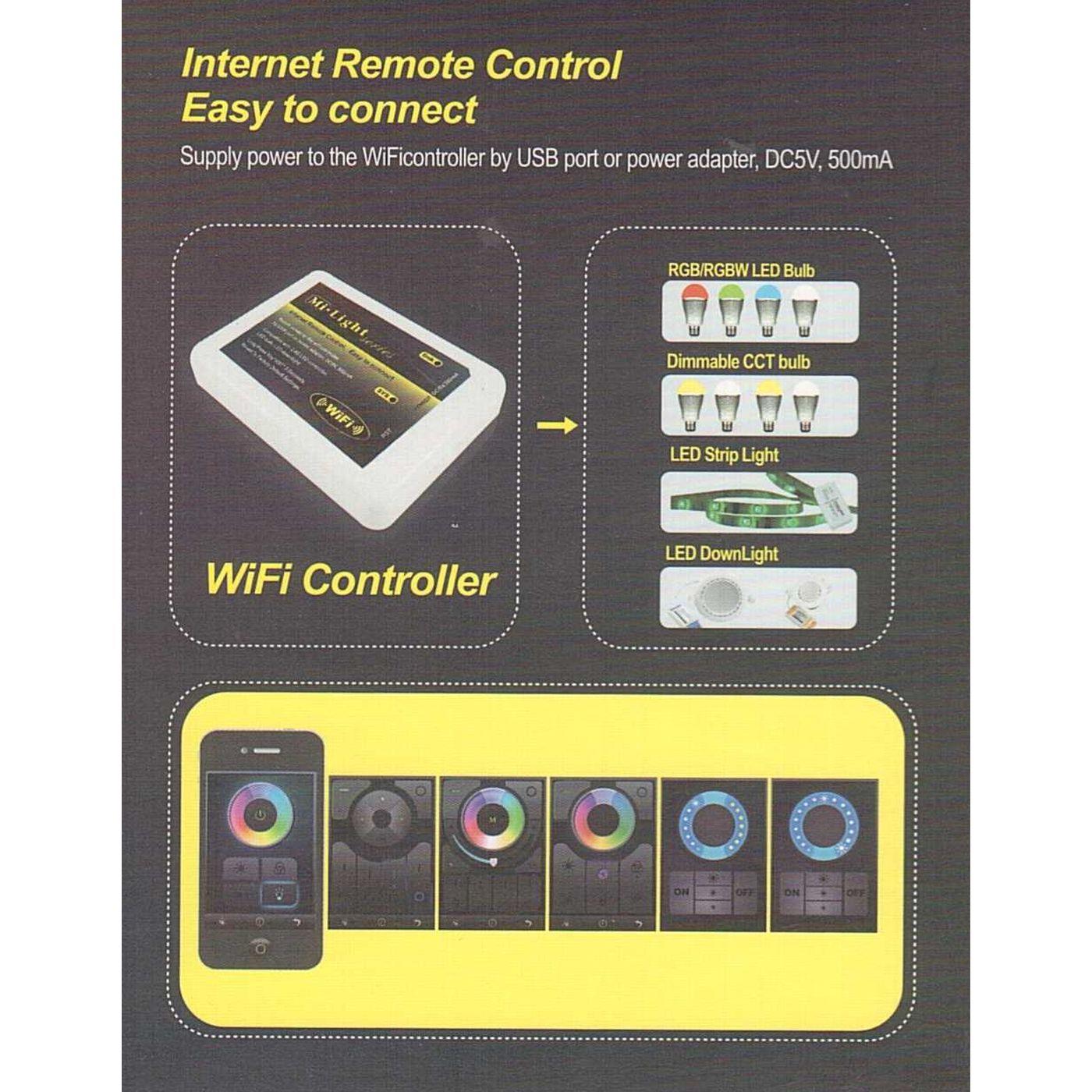 MiLight MiBoxer RGB RGBW CCT LED WLAN Modul für MiLight MiBoxer für einfarbige + Farbwechsel Streifen 2-Pin, 4-Pin, 5-Pin, 6-Pin