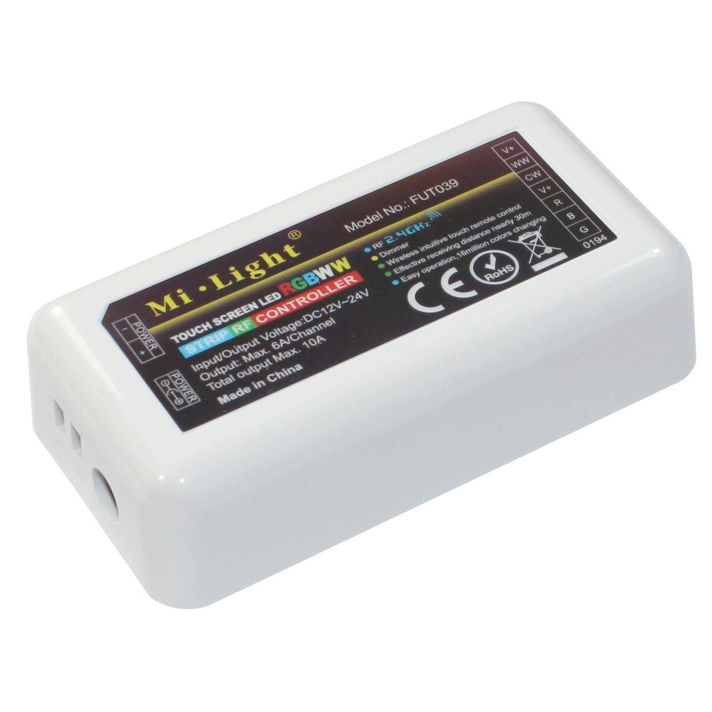 MiLight MiBoxer RGBW CCT LED 4-Zone Empfänger 12...24V 240W für Farbwechsel Streifen 6-Pin
