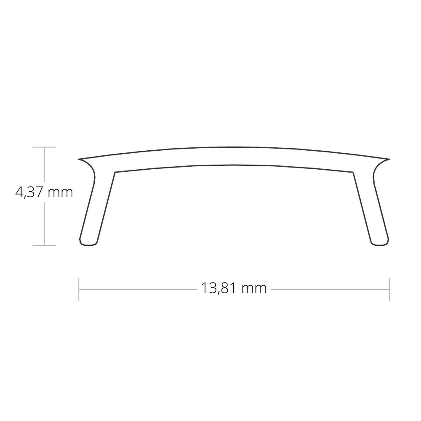 2m Abdeckung C1 für Profile 14mm 13,8x4,4mm Kunststoff