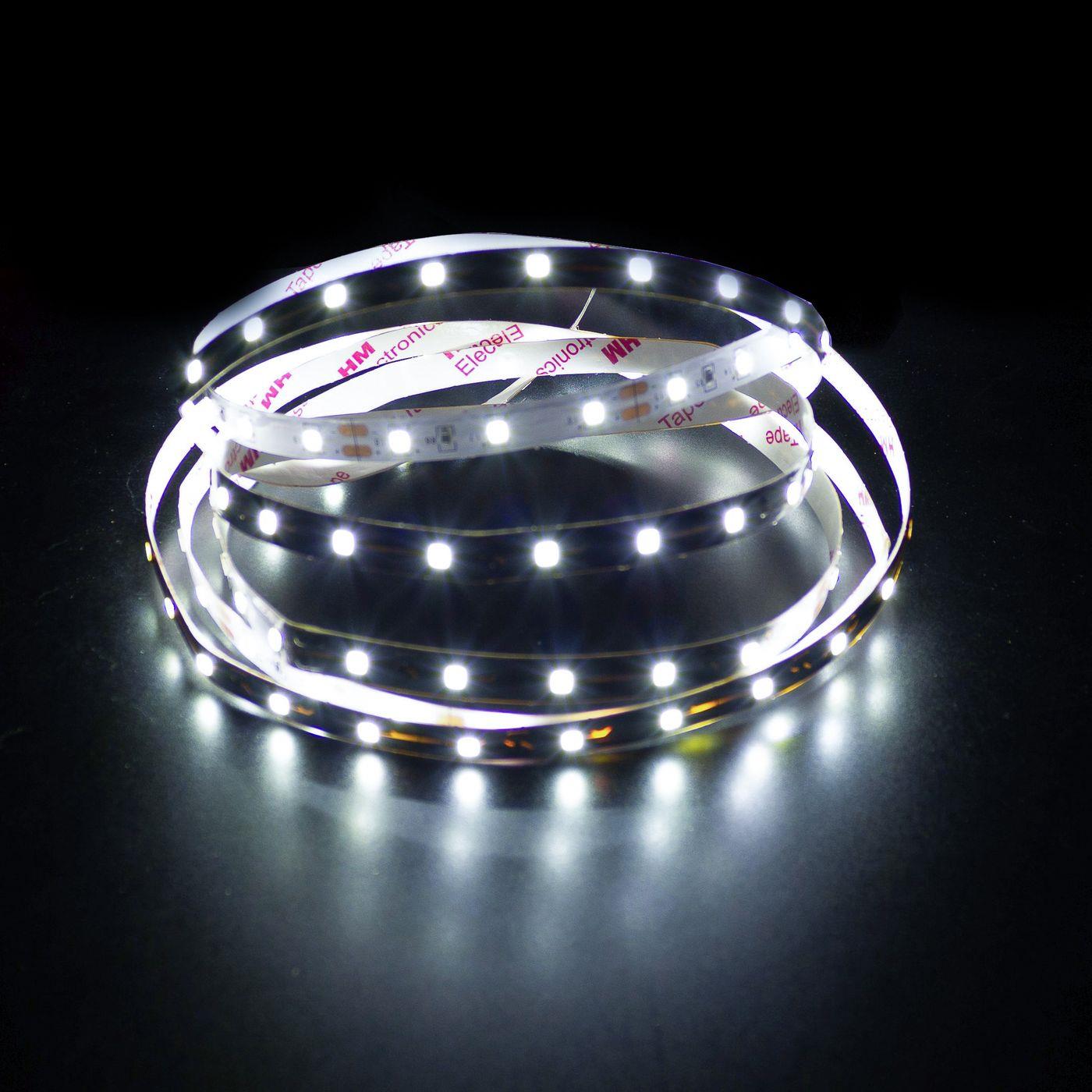 5m (500cm) LED Streifen Band Leiste 24V Kalt Weiß 6000K IP20 300LEDs 60LED/m SMD2835