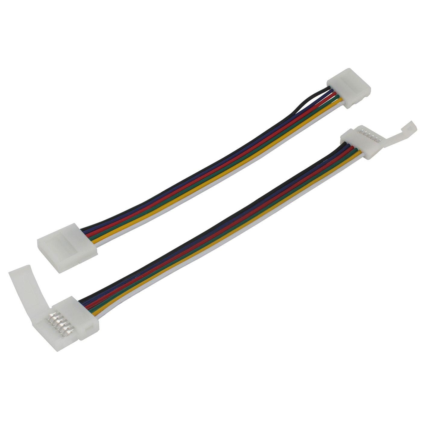 50cm RGBW CCT LED Clip Verbinder mit Kabel für 12mm RGBW CCT LED Streifen 17x5mm