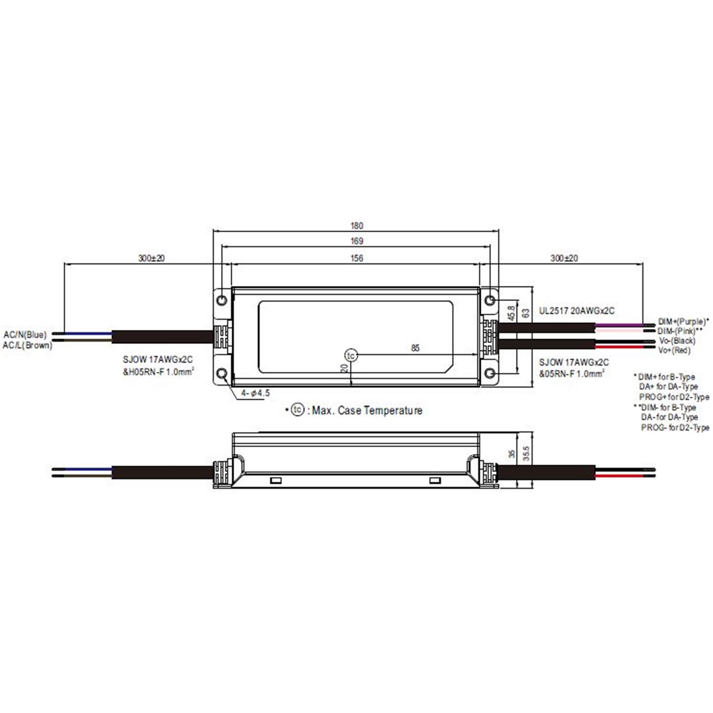 ELG-75-12B-3Y 60W 12V 5A LED Netzteil Trafo Treiber IP67 Dimmbar 0-10V PWM