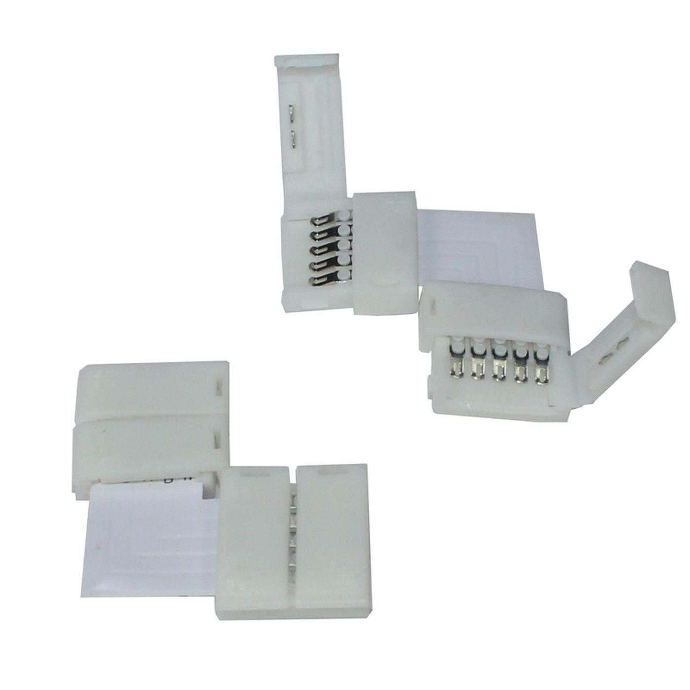 RGBW LED Clip Eckverbinder für 10mm RGBW LED Streifen 15x5mm 90° "L" Verbinder