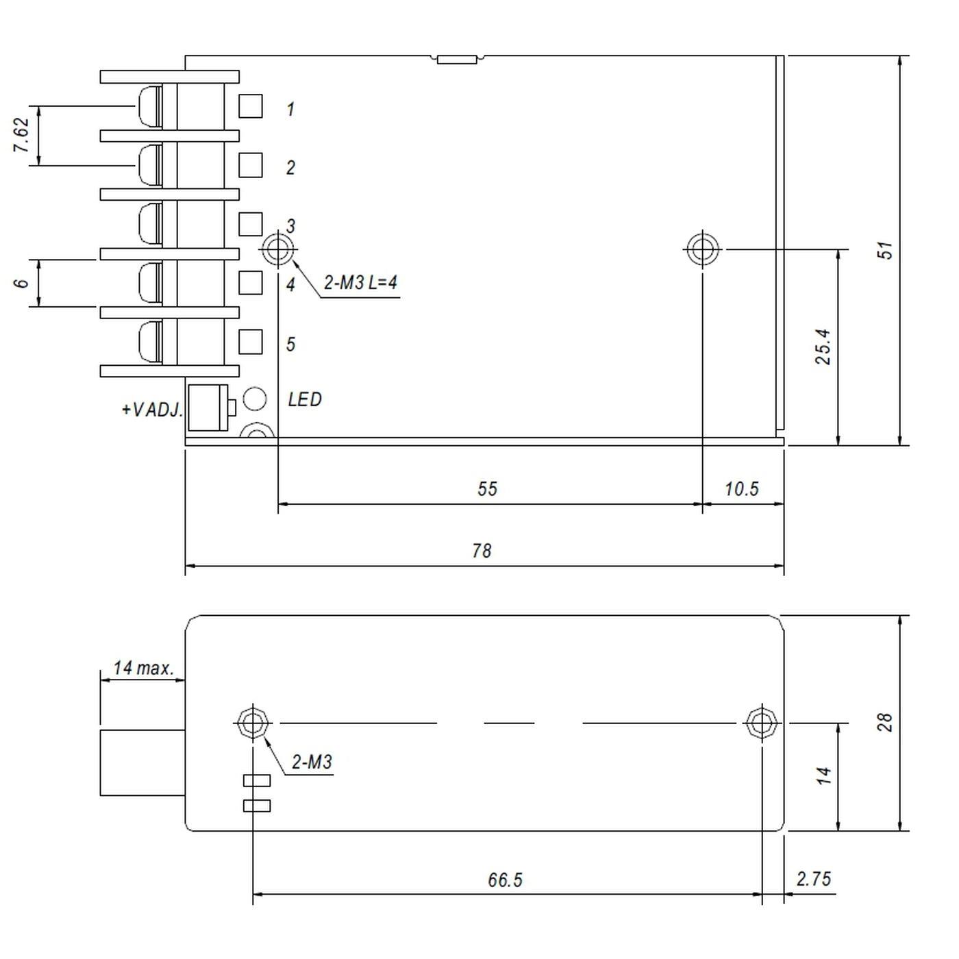 RS-25-24 25W 24V 1,1A Industrielles Netzteil