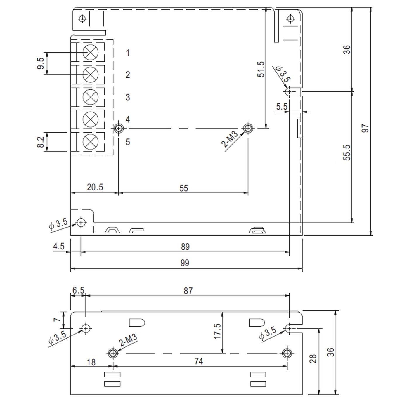 RS-50-24 50W 24V 2,2A Industrielles Netzteil