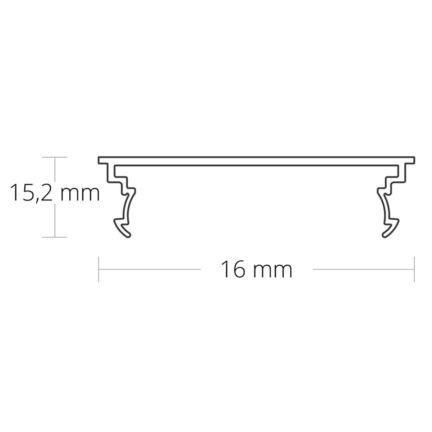 2m Abdeckung C38 für Leutenprofil LL2.1 15,2x60mm Kunststoff