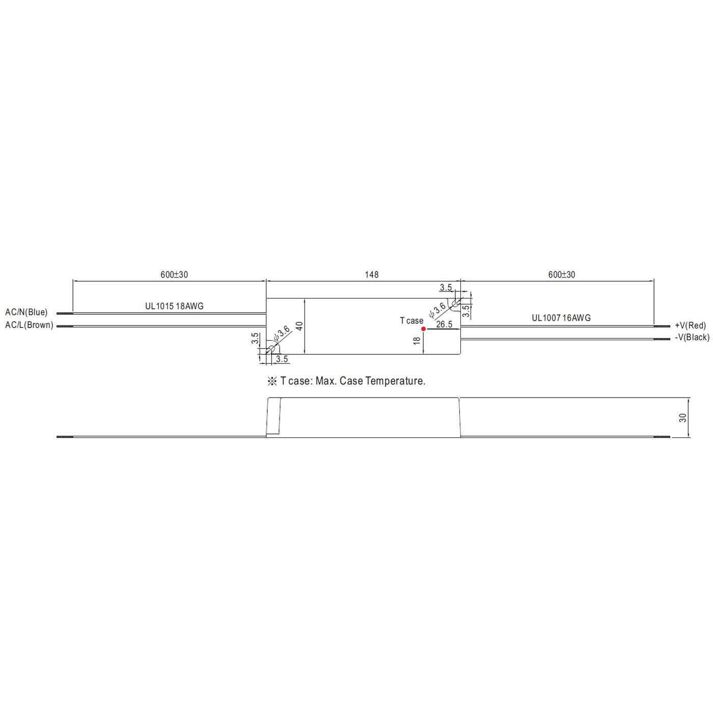 LPC-35-1050 32W 1050mA 9...30VDC Konstantstrom LED Netzteil Treiber Trafo IP67