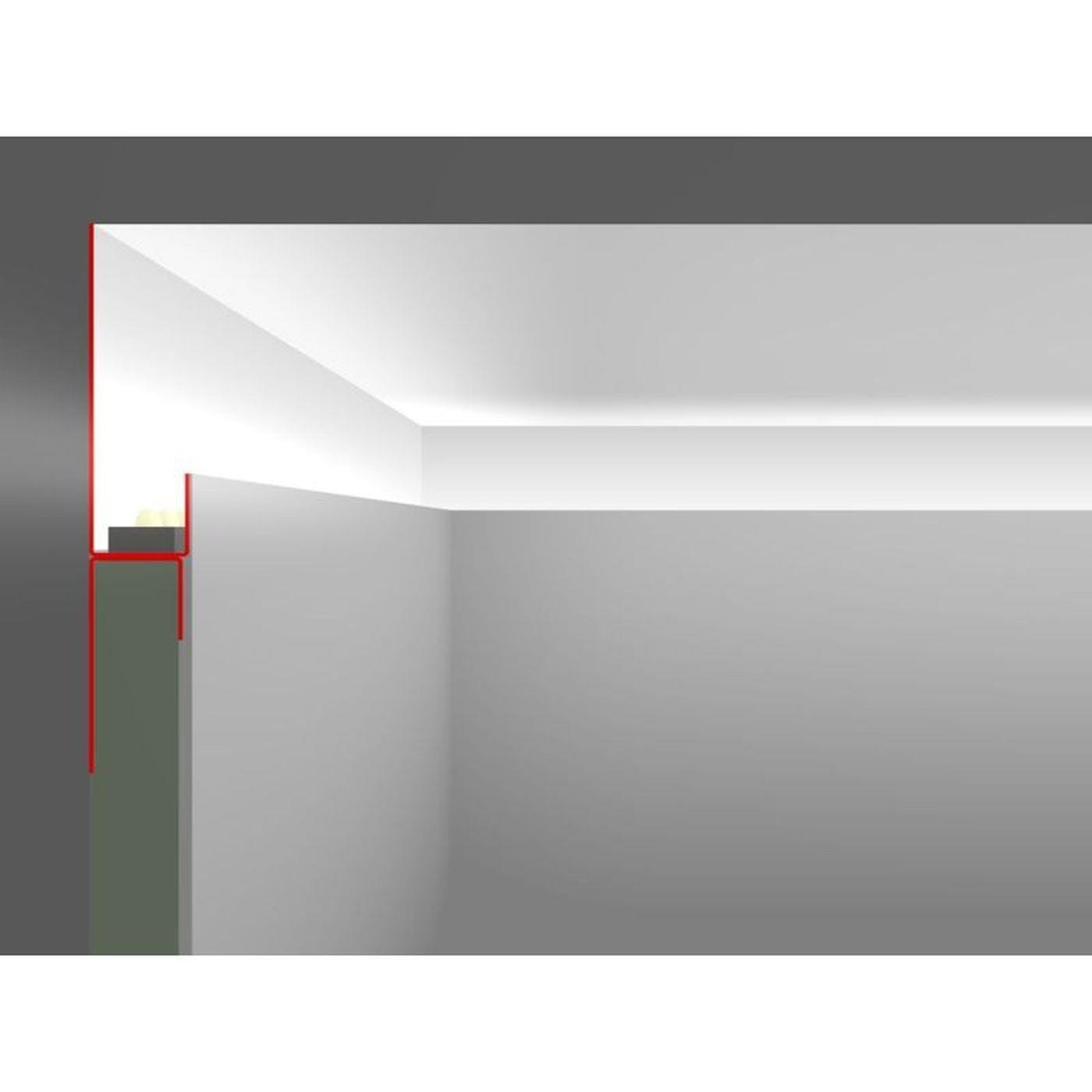 2m LED Trockenbauprofil SNL 70mm Sichtschenkel für Gipskartonplatten Stahl Zinkblech