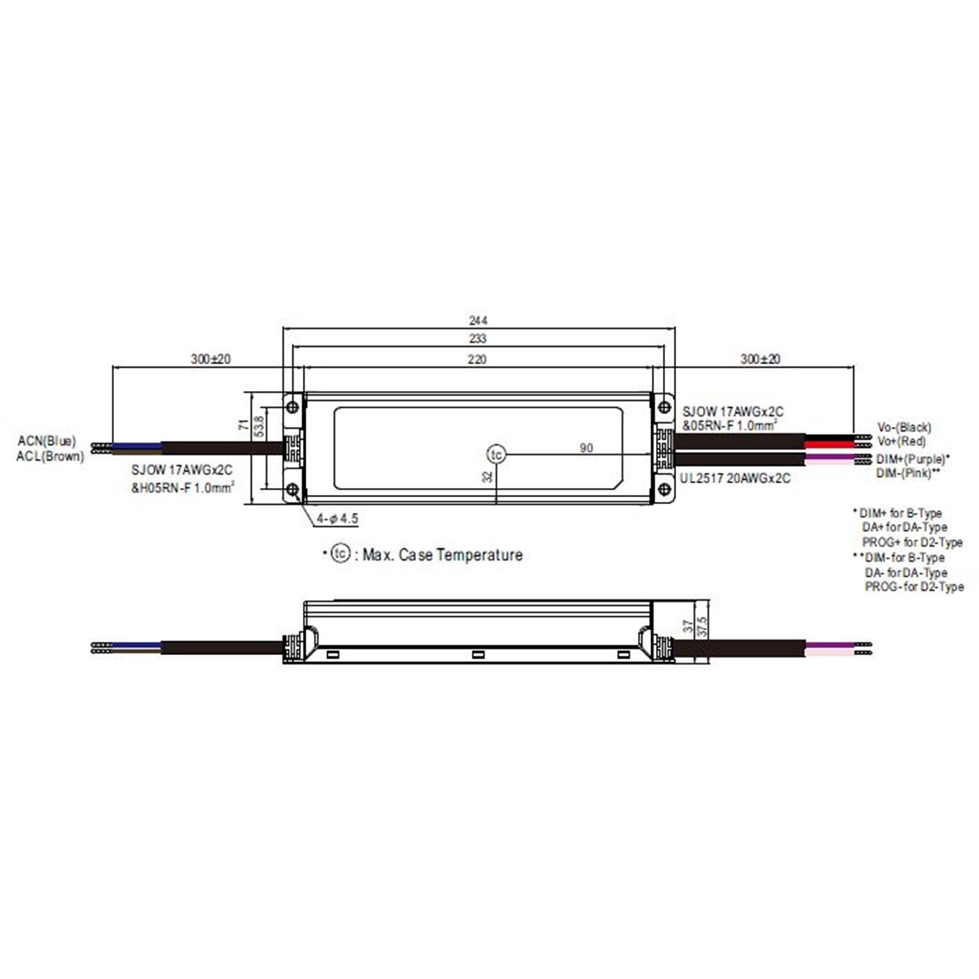 ELG-240-24B-3Y 240W 24V 10A LED Netzteil Trafo Treiber IP67 Dimmbar 0-10V PWM