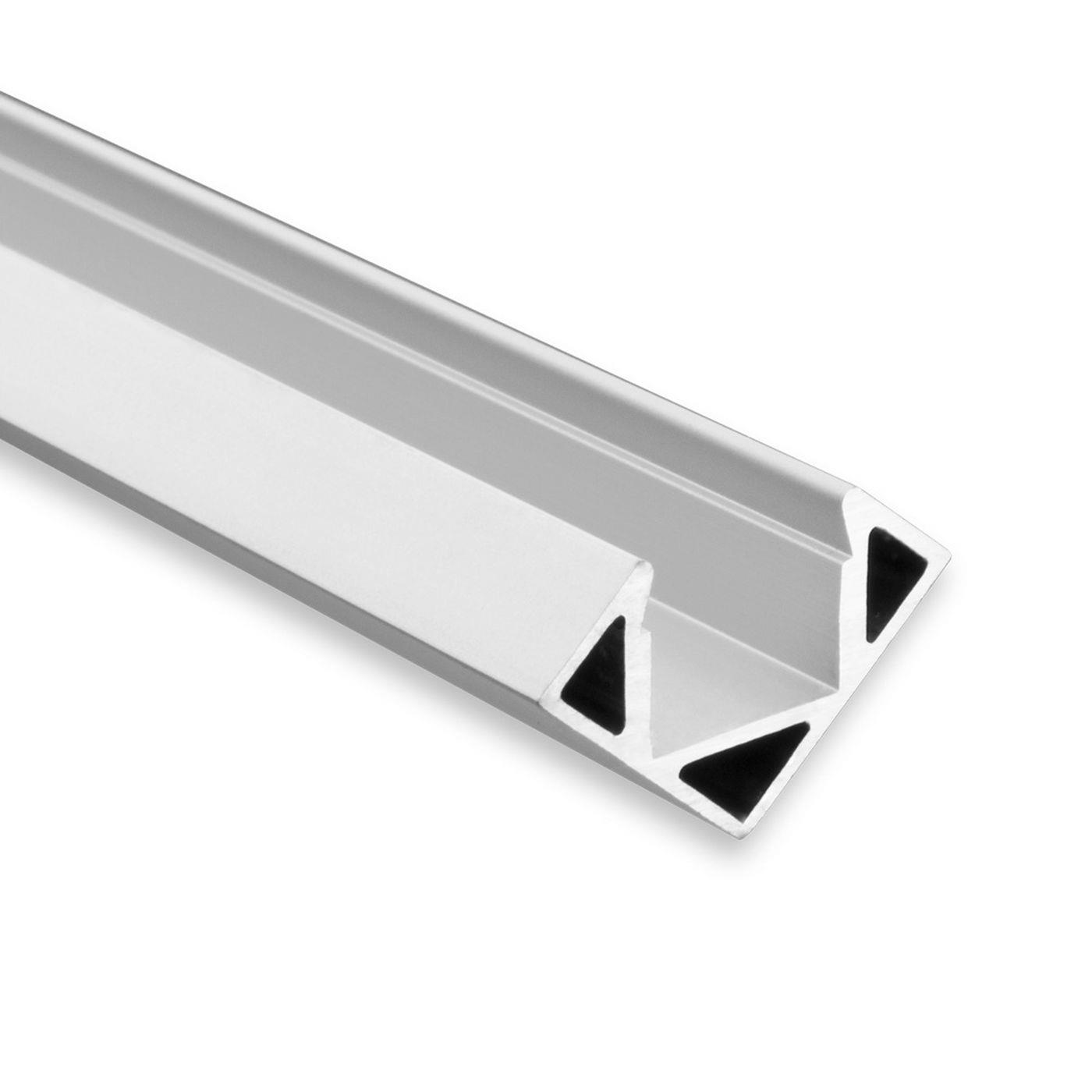 1m LED Profil PO23  Silber 25,7x17,5mm Aluminium Eckprofil für 11mm LED Streifen