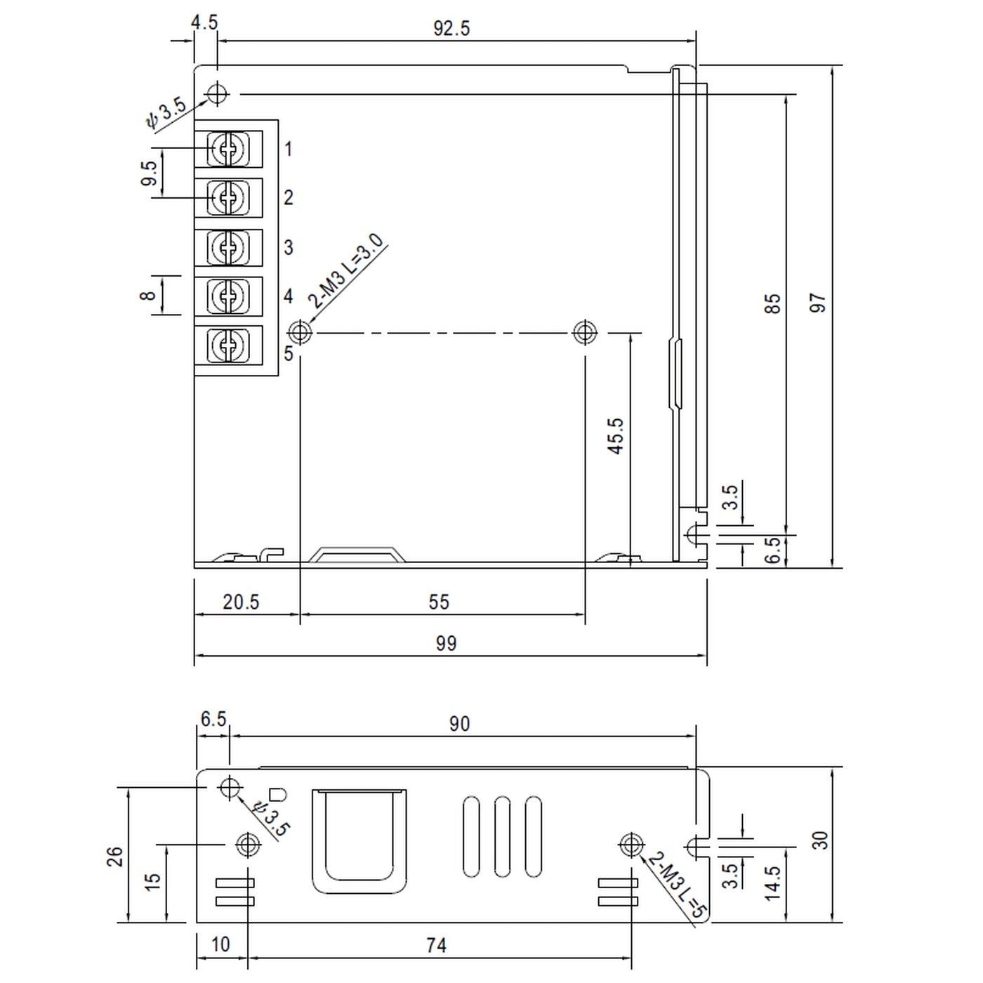 LRS-75-48 76W 48V 1,6A Industrielles Netzteil