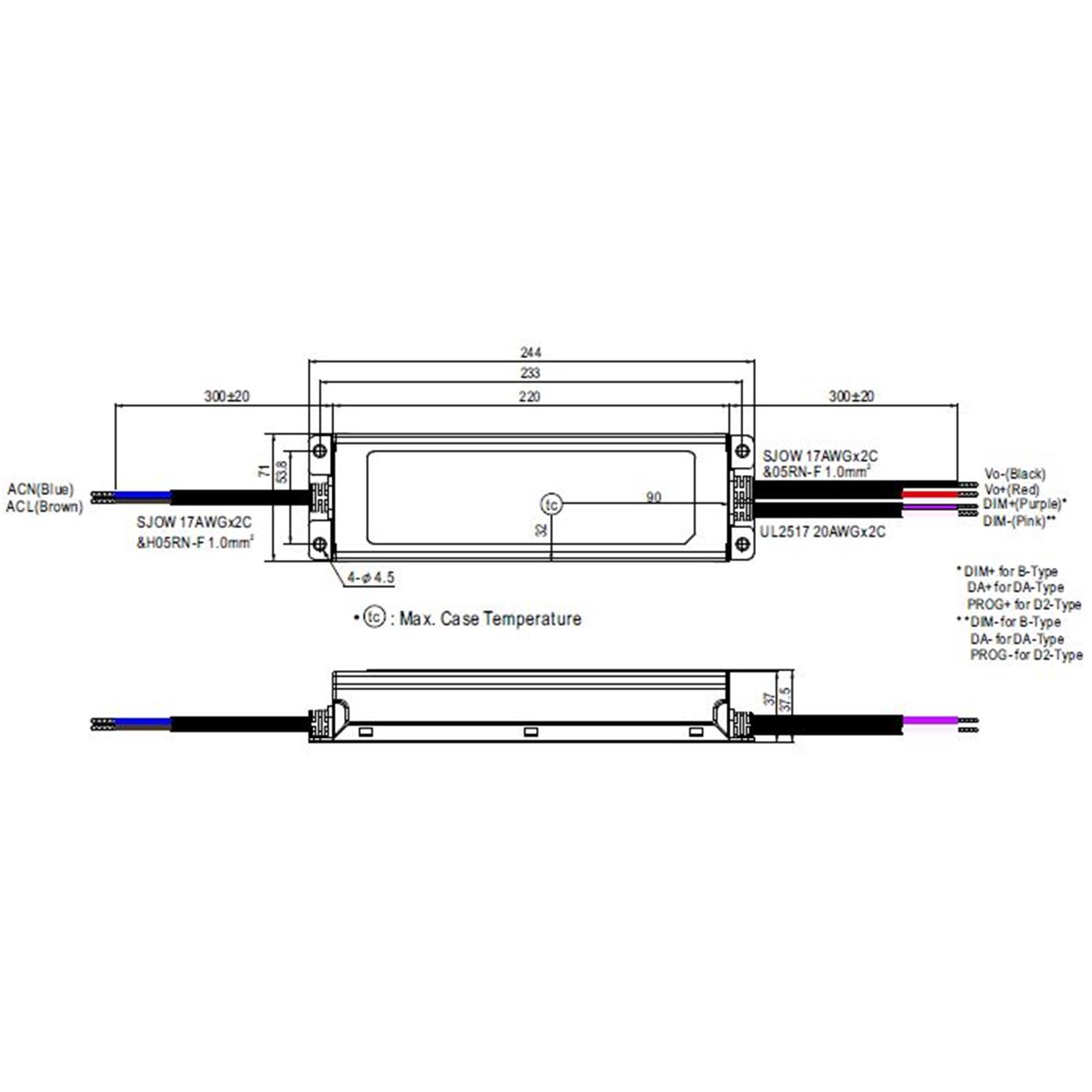ELG-200-48DA-3Y 199,68W 48V 4,16A LED Netzteil Trafo Treiber IP67 Dimmbar DALI PWM