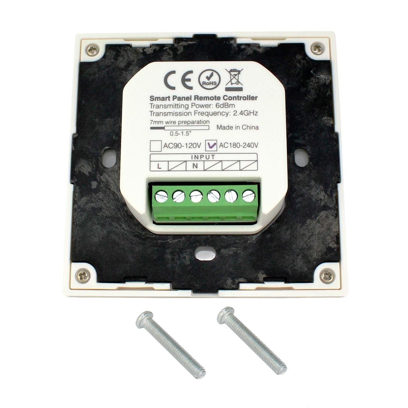 MiLight MiBoxer RGBW CCT LED 4-Zone Wand Touch Panel Controller 230V für Farbwechsel Streifen 6-Pin