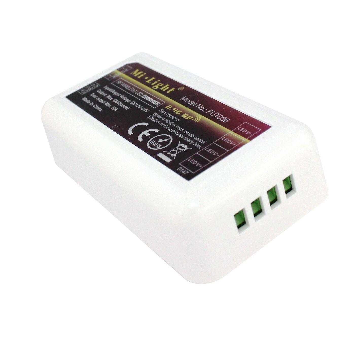 MiLight MiBoxer LED 4-Zone Empfänger 12...24V 240W WLAN + RF 2,4GHz Controller für einfarbige LED Streifen 2-Pin