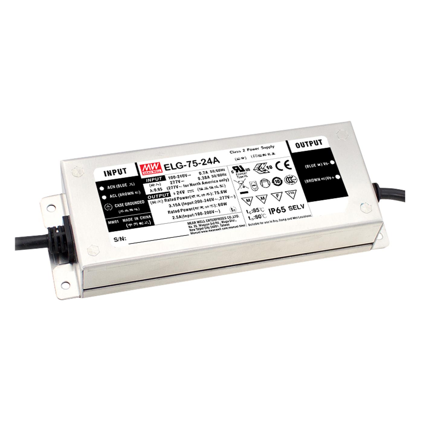 ELG-75-24DA-3Y 75,6W 24V 3,15A LED Netzteil Trafo Treiber IP67 Dimmbar DALI PWM