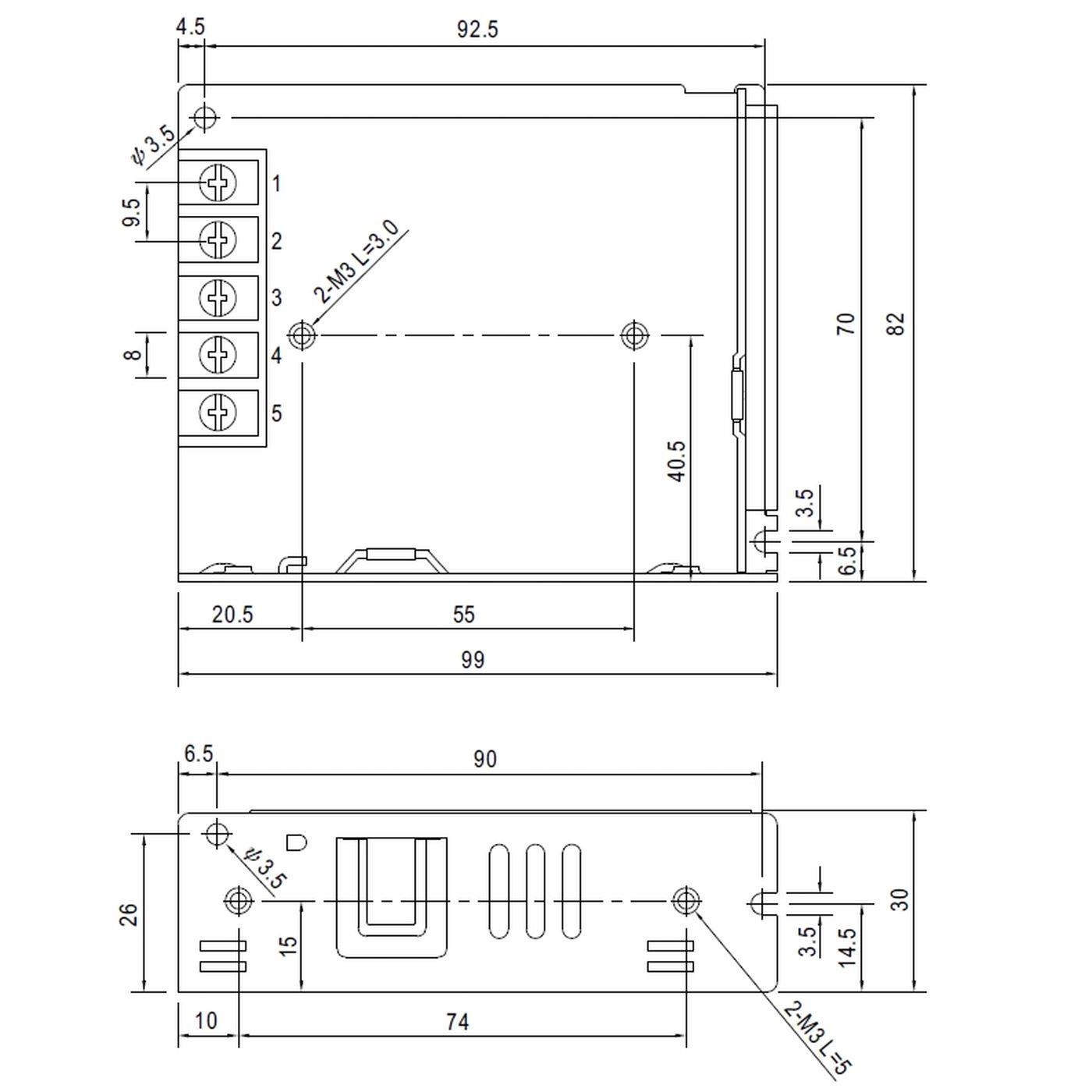LRS-50-24 52W 24V 2,2A Industrielles Netzteil