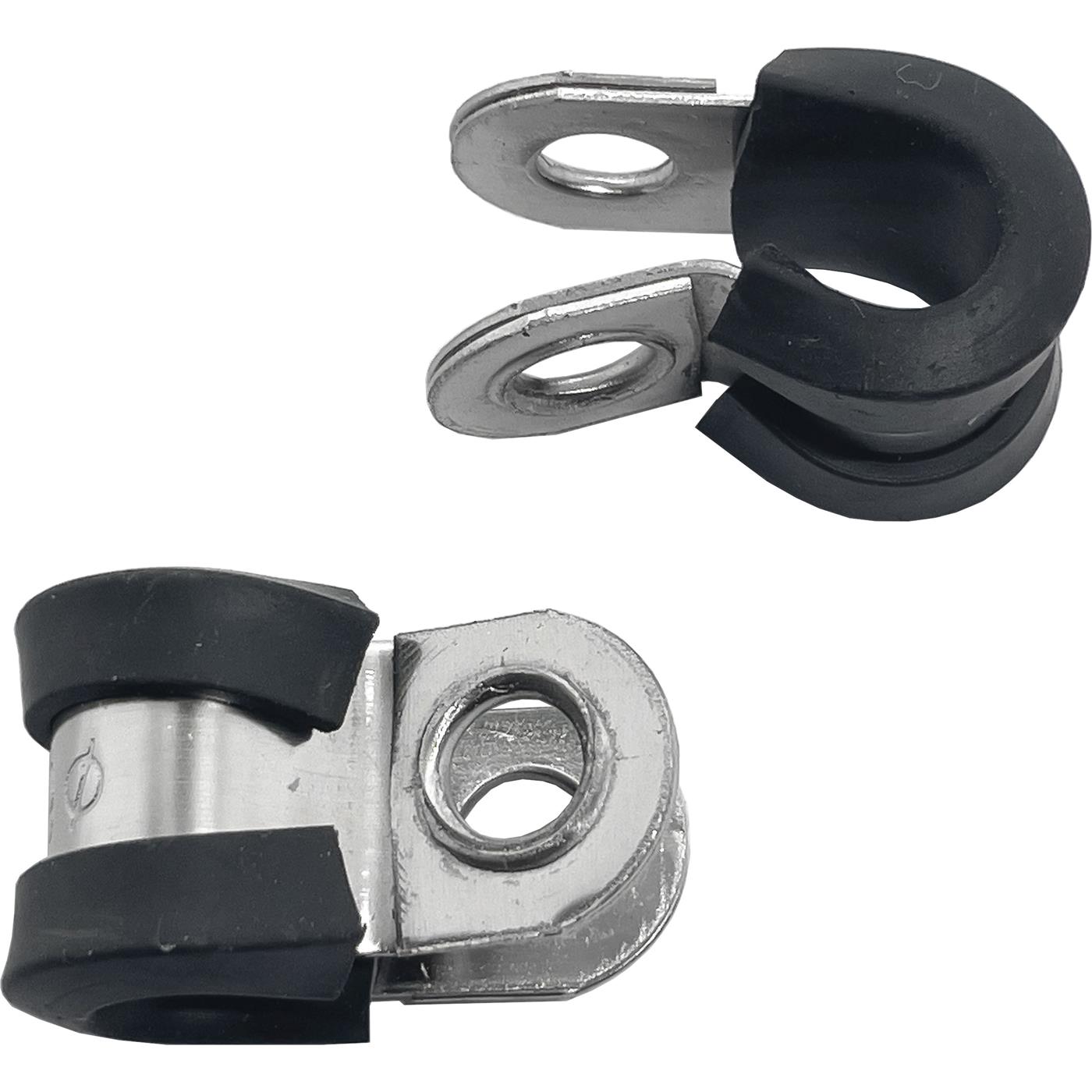 10x P-Clip Leitungsschelle Edelstahl V2A mit Gummi 6mm Rohrschelle Halterungsschelle