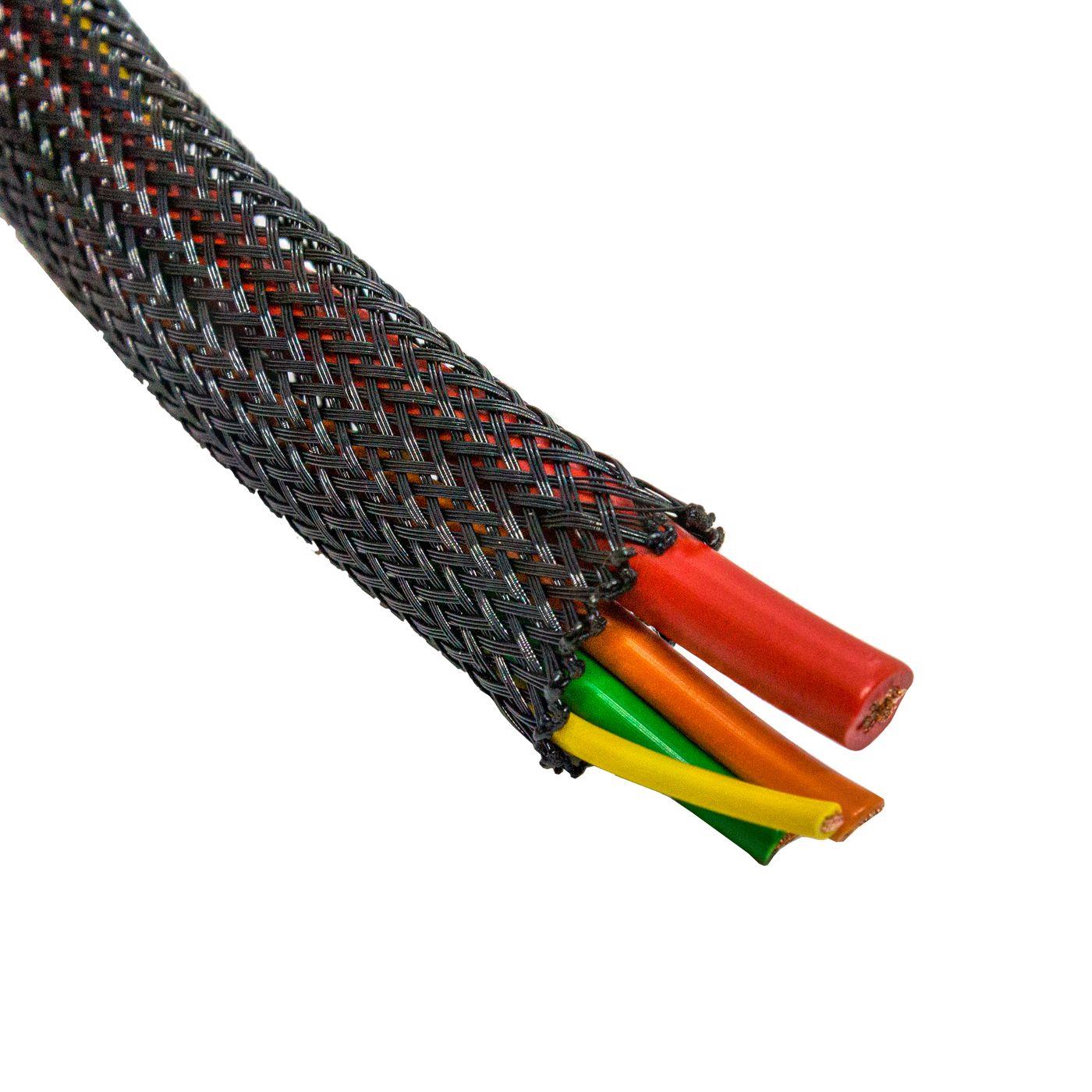 5m Gewebeschlauch 10mm (7-14mm) Geflechtschlauch Kabelschutz Polyester