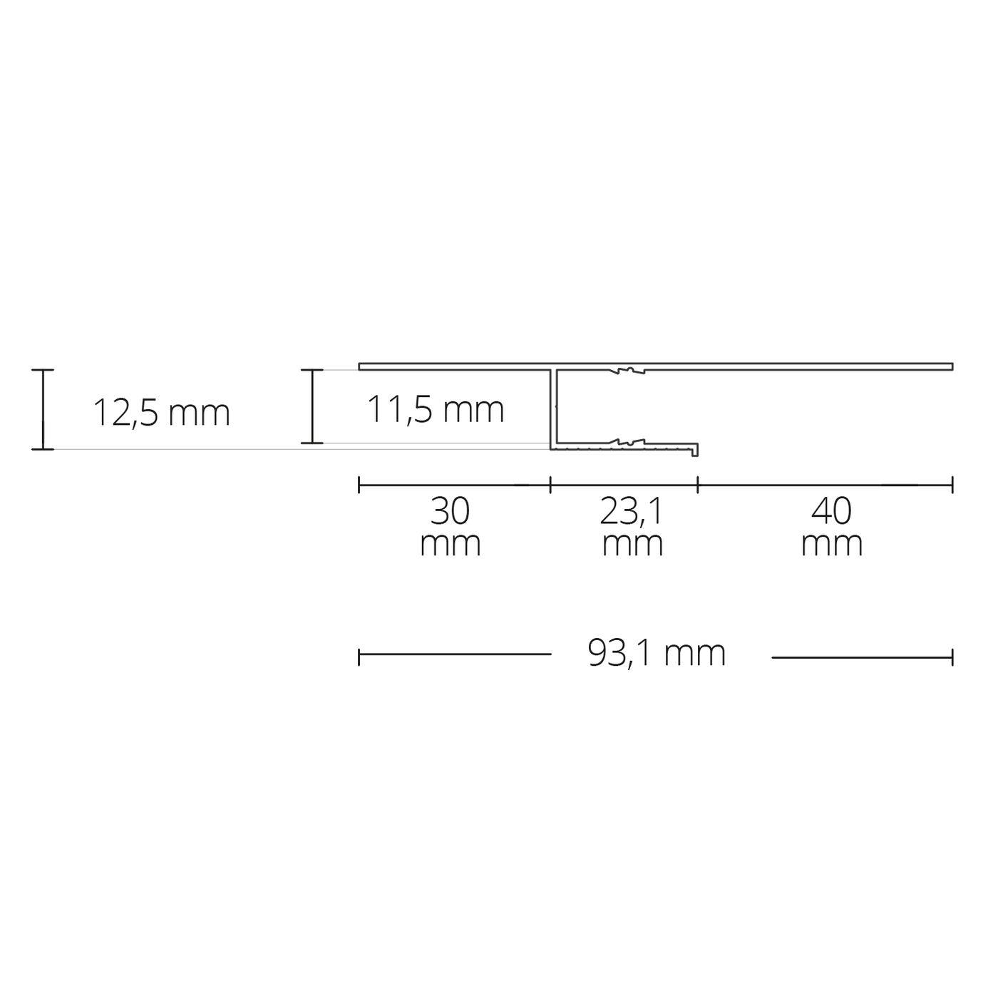 2m LED Profil TBP2 Weiß 93,1x12,5mm Aluminium Trockenbauprofil für 11mm LED Streifen