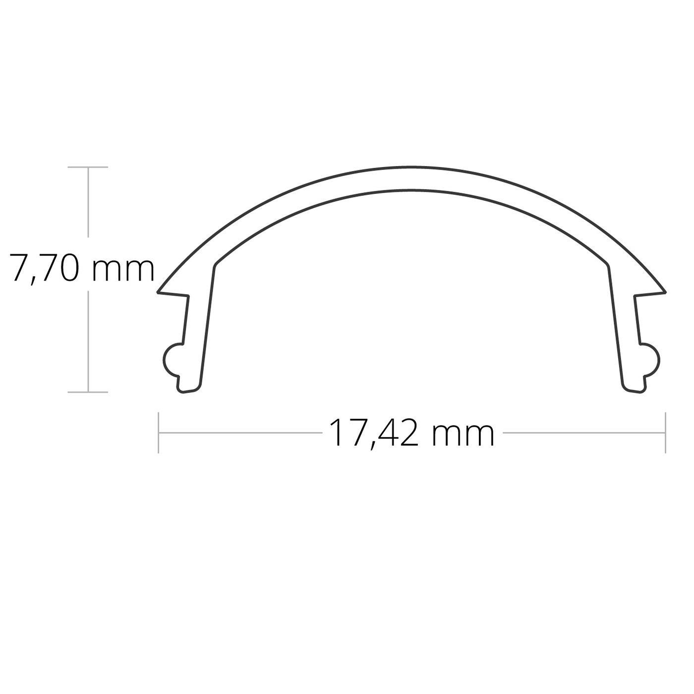 2m Abdeckung C39 für Leutenprofil TWIN PL12 17,4x7,7mm Kunststoff