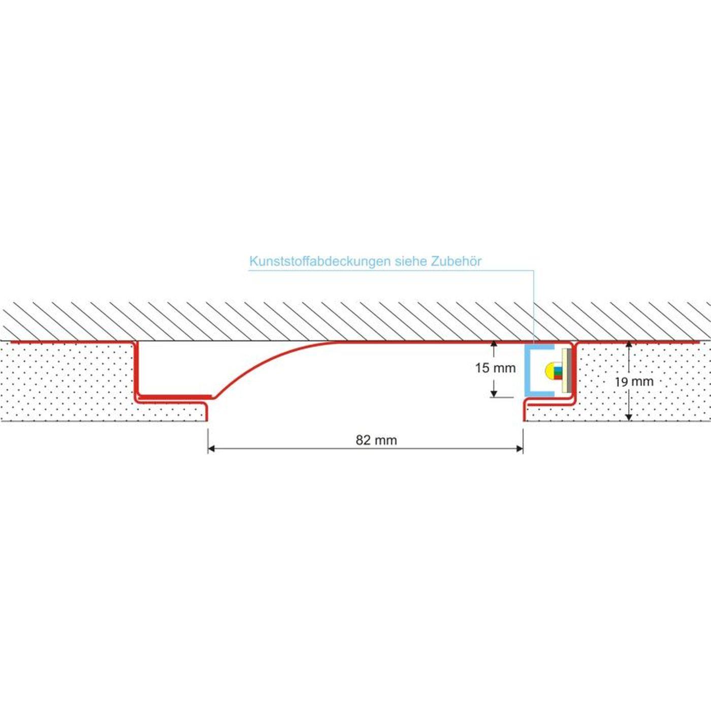 2m LED Putzprofil R10-F mit Reflektor-Sichtschenkel Stahl Zinkblech