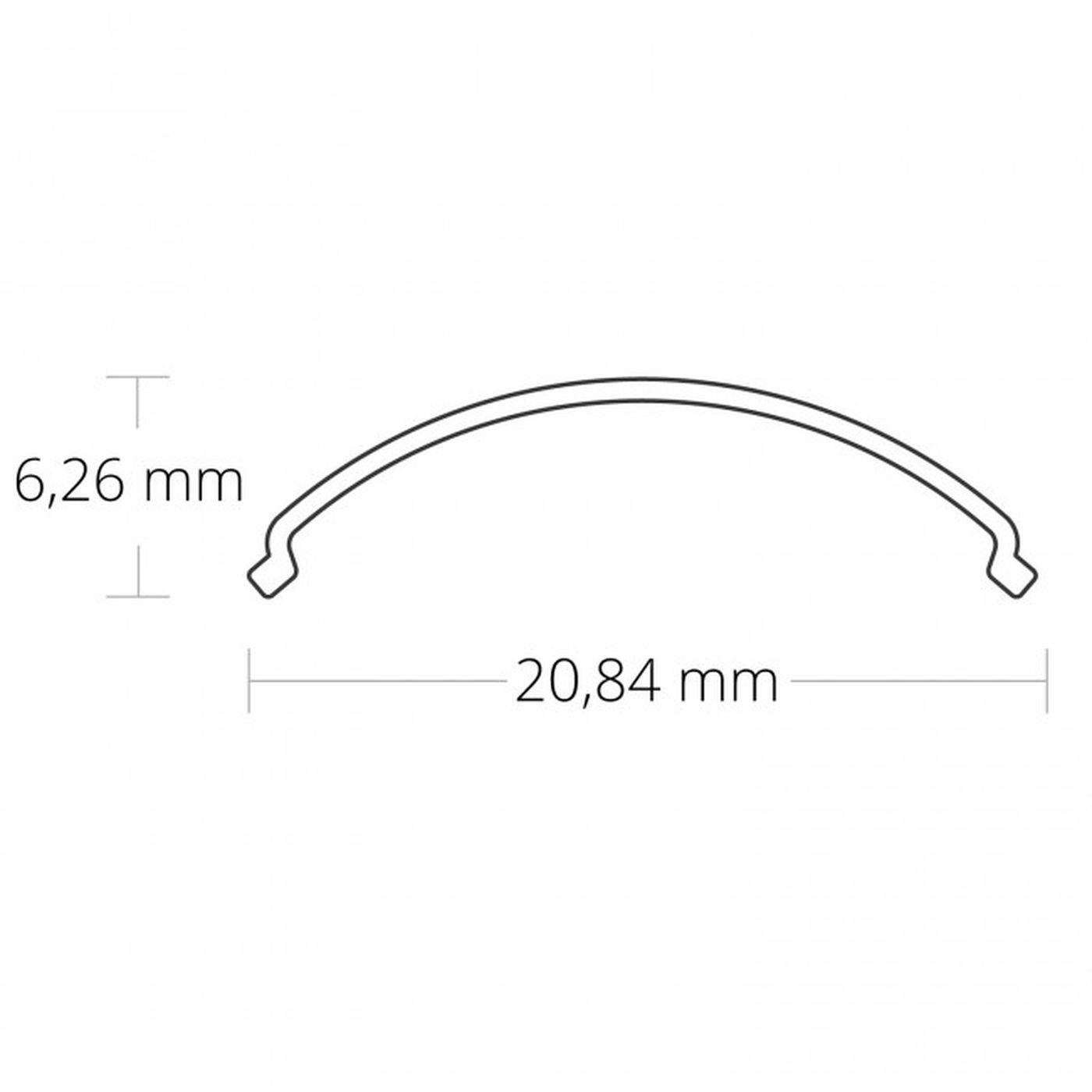 1m Abdeckung C49 für Profil NL10 20,8x6,3mm Kunststoff Opal Satiniert