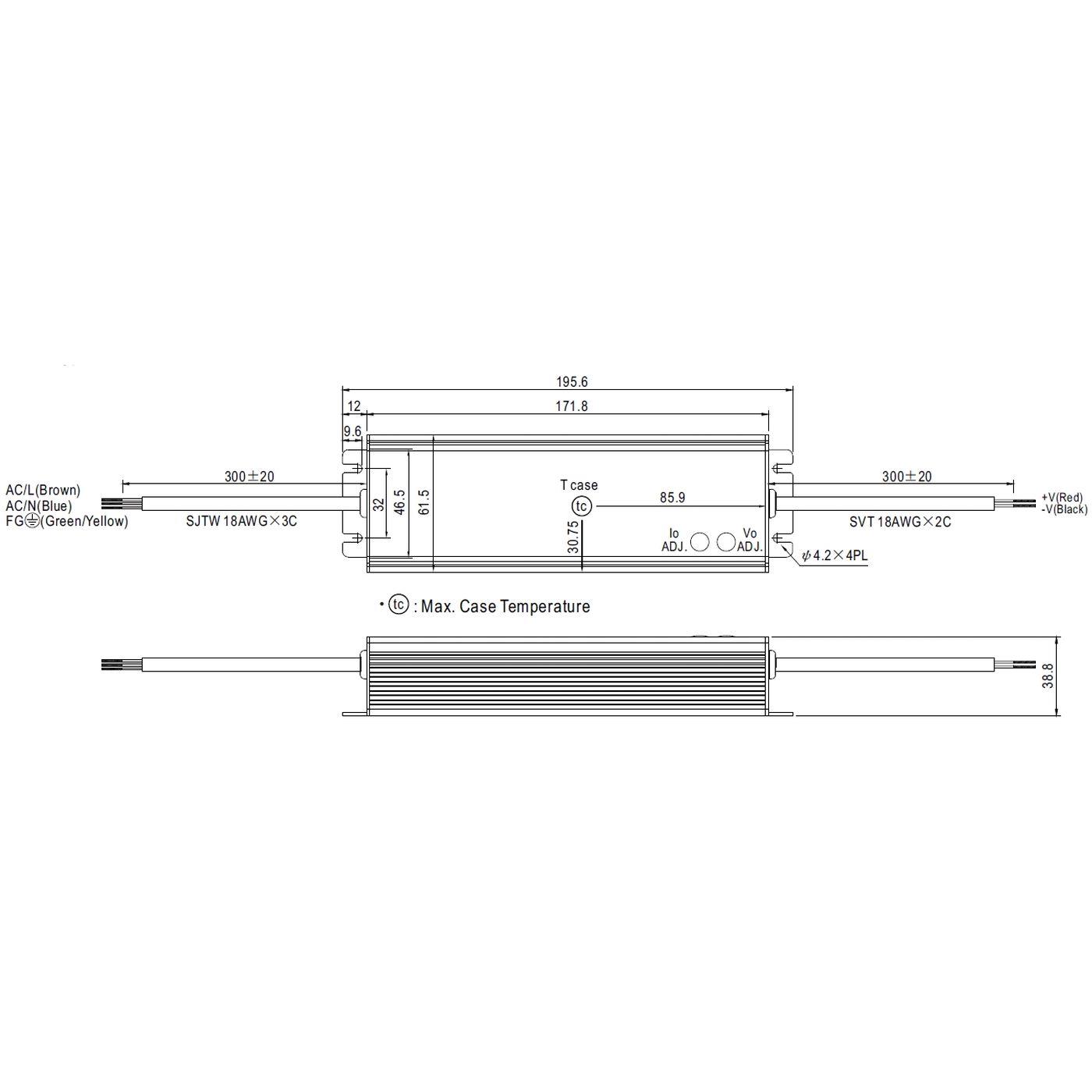 HLG-80H-36A 82W 36V 2,3A LED Netzteil Trafo Treiber IP65