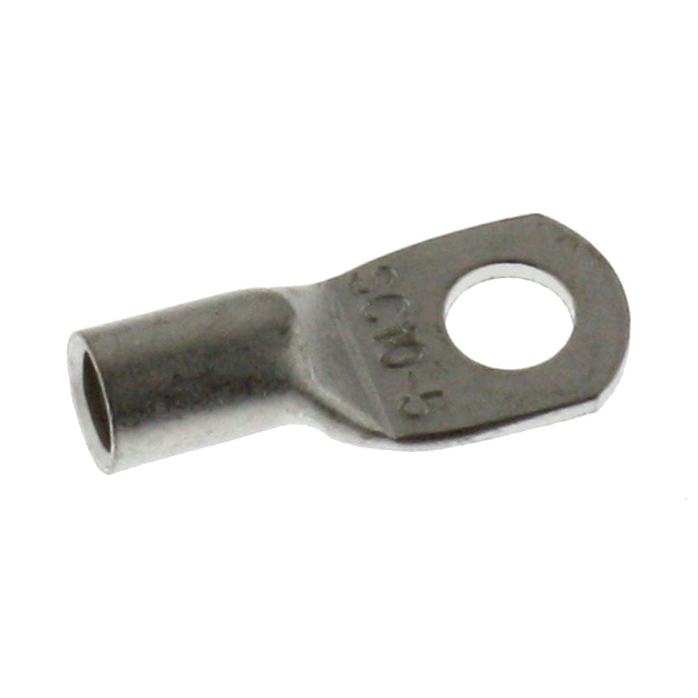 10x Rohrkabelschuh blank 10mm² Lochdurchmesser M5 Ringzunge Kupfer verzinnt