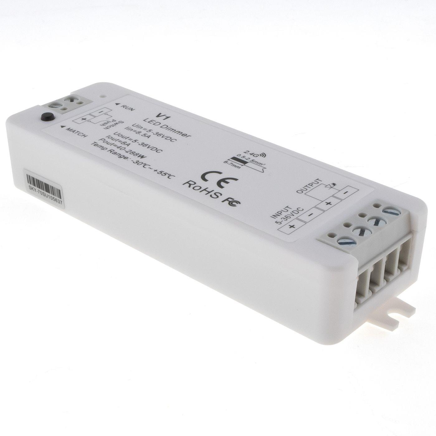 Elegance LED 4-Zone Empfänger 5...36V 192W WLAN + RF 2,4GHz für einfarbige LED Streifen 2-Pin