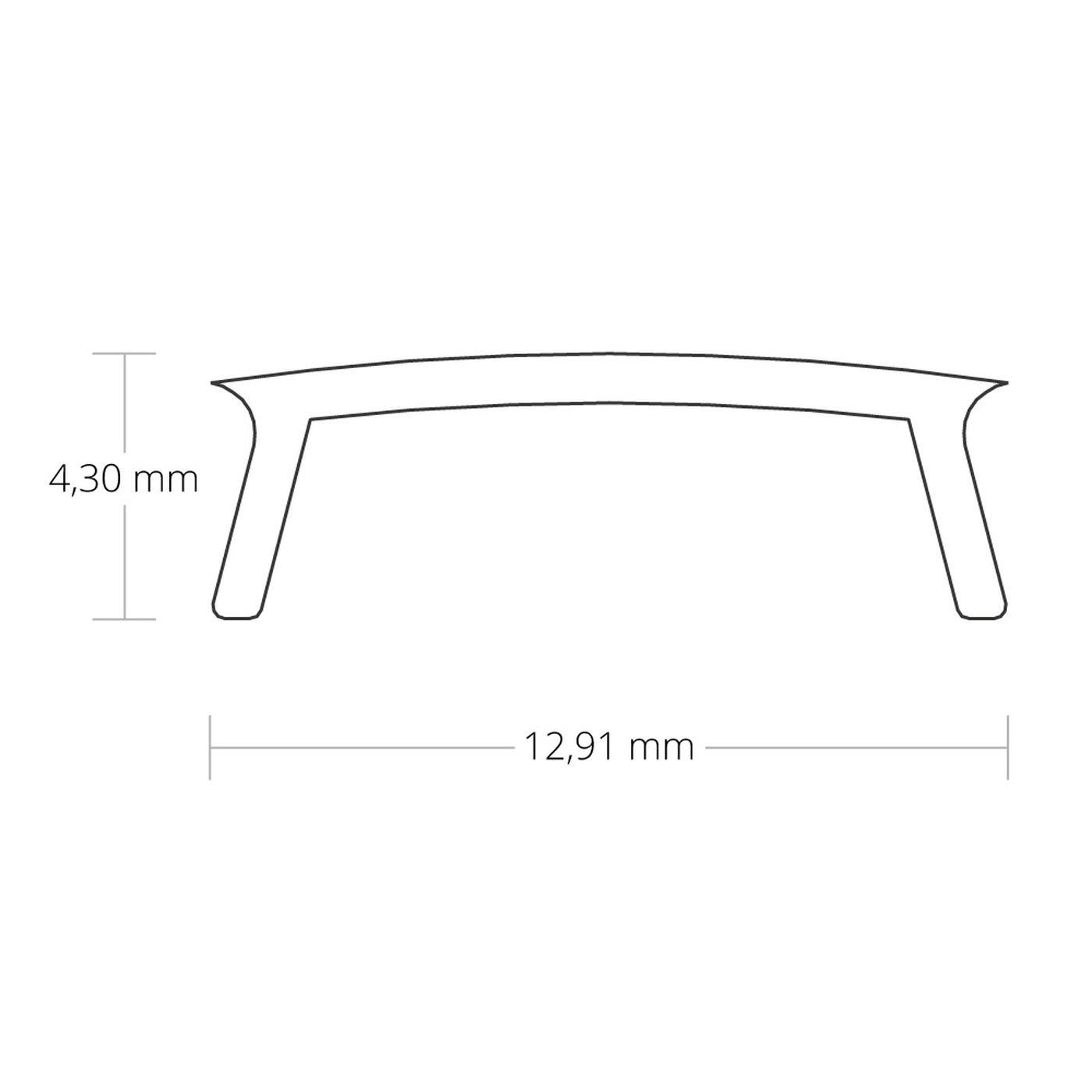 1m Abdeckung C8 für Profil PO17 PO18 12,9x4,3mm Kunststoff Opal Satiniert
