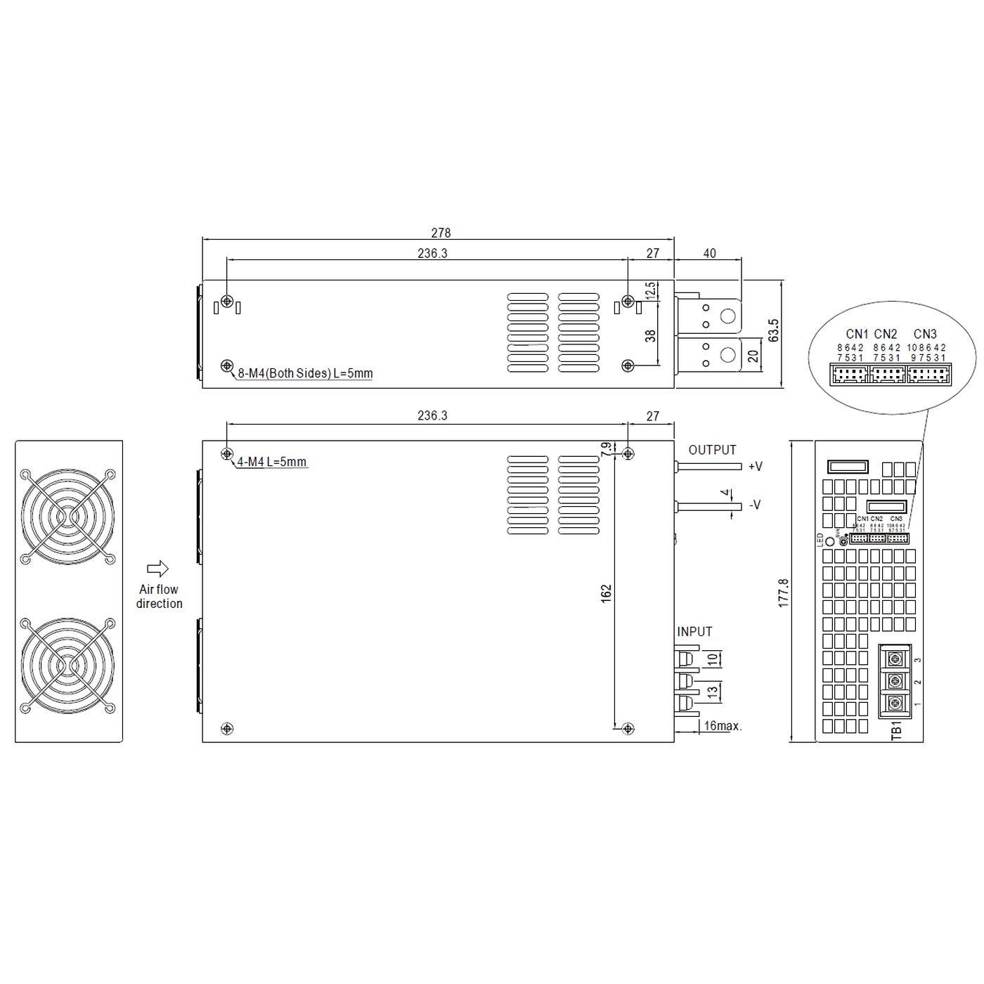RSP-3000-12 2400W 12V 200A Industrielles Netzteil