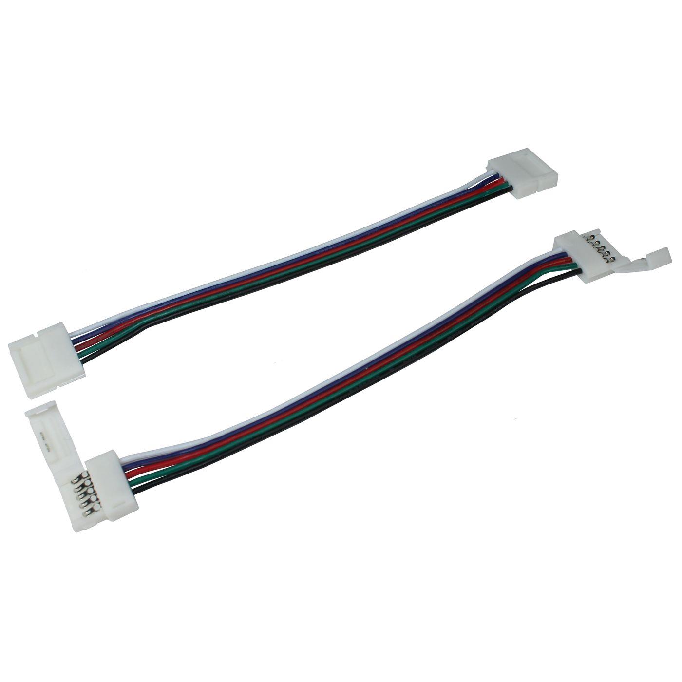 100cm RGBW LED Clip Verbinder mit Kabel für 12mm RGBW LED Streifen 17x5mm