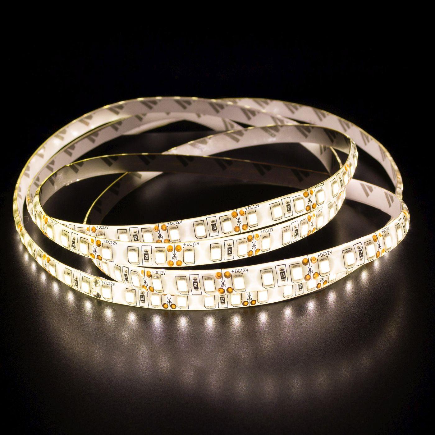 5m (500cm) LED Streifen Band Leiste 24V Warm Weiß 3000K IP65 600LEDs 120LED/m SMD2835