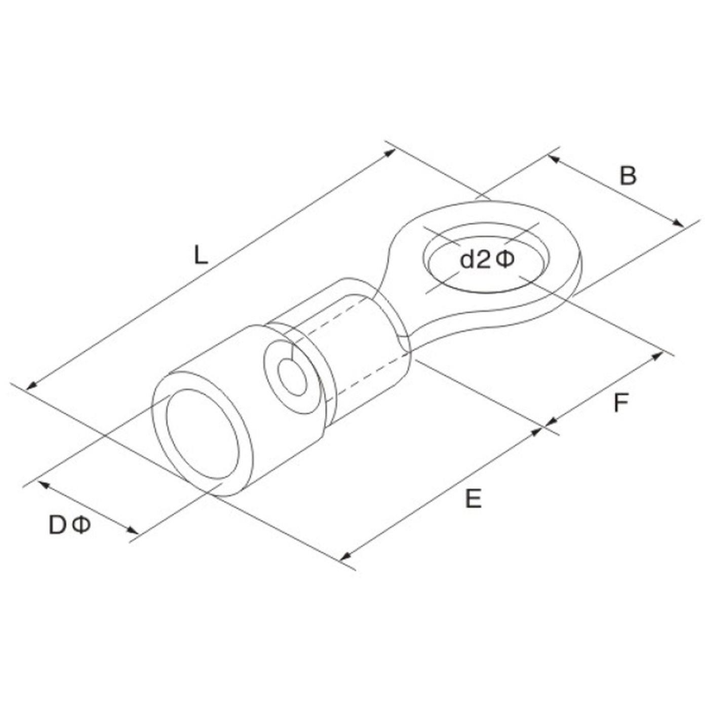25x Ringkabelschuh teilisoliert 1,5-2,5mm² Lochdurchmesser M3 Blau Ringzunge Kupfer verzinnt