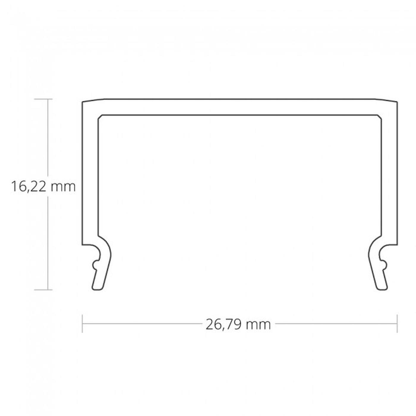 1m Abdeckung C30 für Profile PN4 PN5 PN6 PN7 25x7mm Kunststoff Opal Satiniert