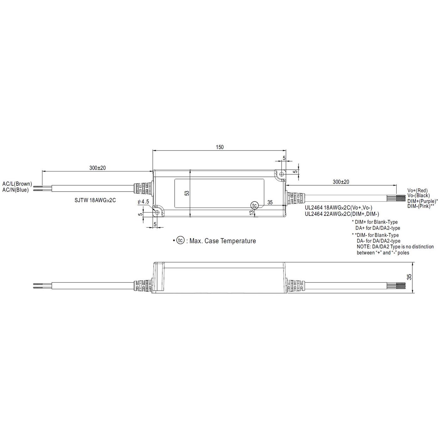 PWM-60-24DA2 60W 24V 2,5A LED Netzteil Trafo Treiber IP65 Dimmbar DALI2 PWM