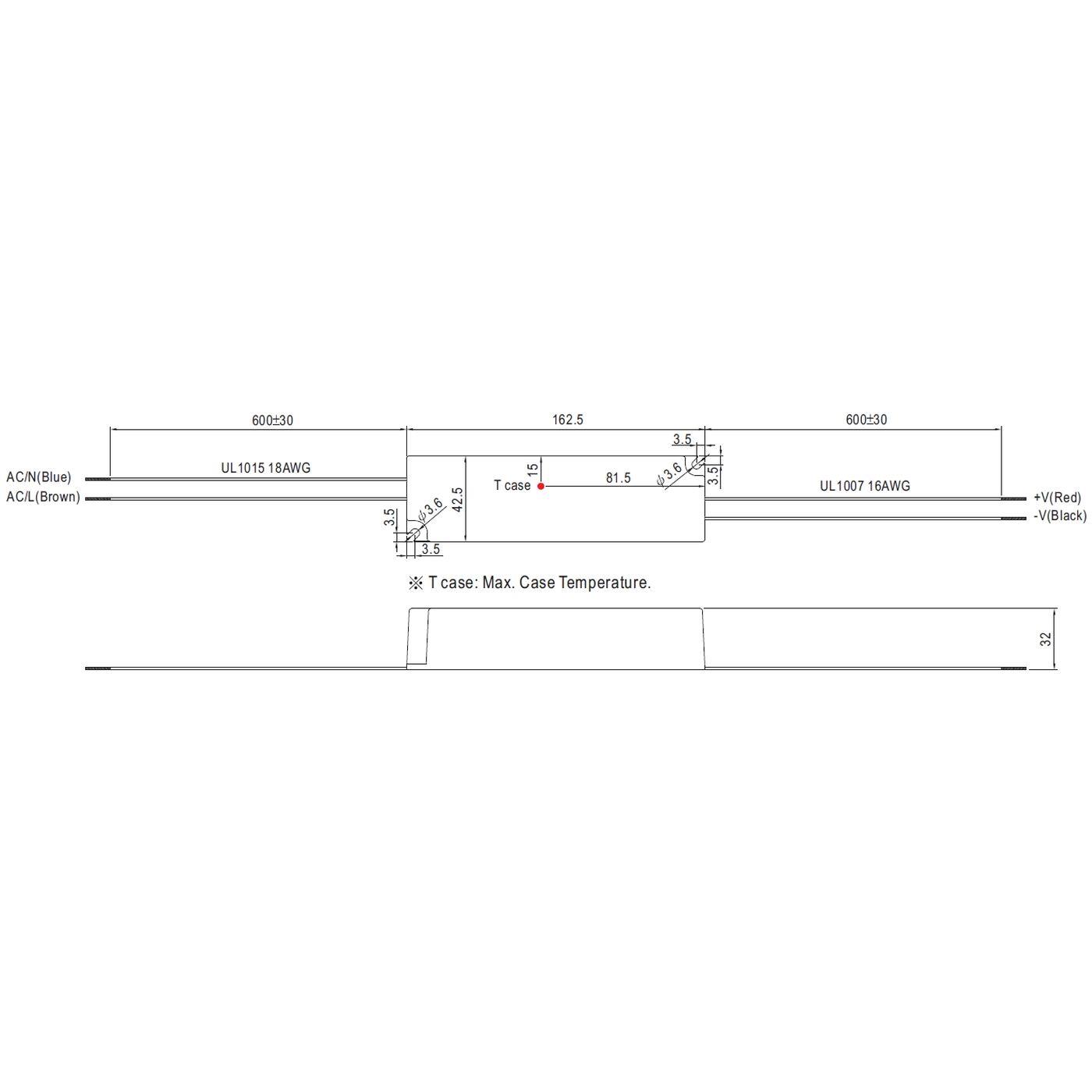 LPC-60-1400 59W 1400mA 9...42VDC Konstantstrom LED Netzteil Treiber Trafo IP67