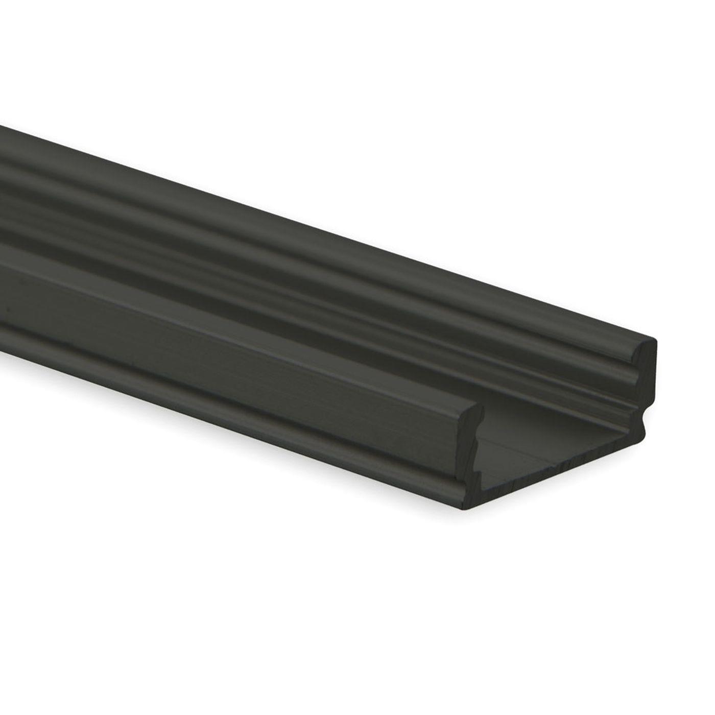 1m LED Profil PL1 Schwarz 16,8x5,9mm Aluminium Aufbauprofil für 12mm LED Streifen