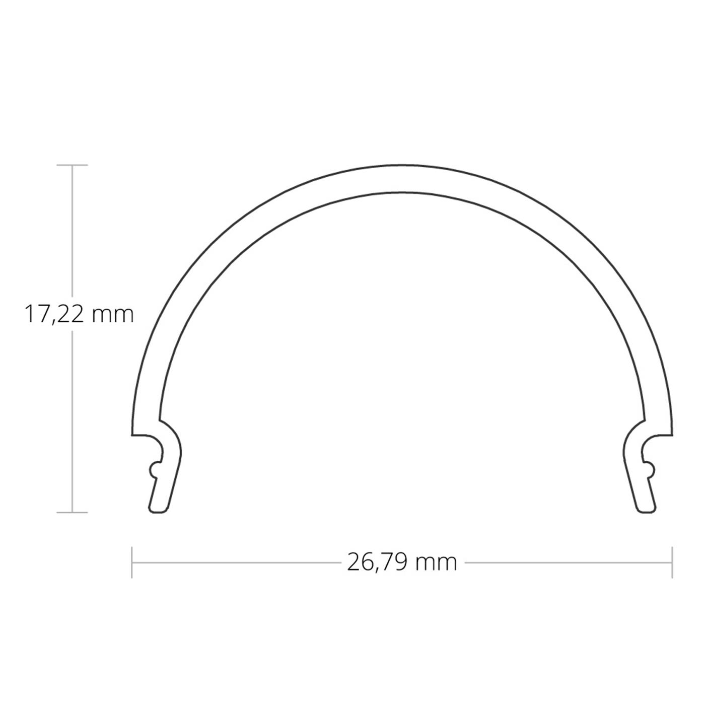 1m Abdeckung C13 für Profile PN4 PN5 PN6 PN7 26,8x17,2mm Kunststoff Opal Satiniert