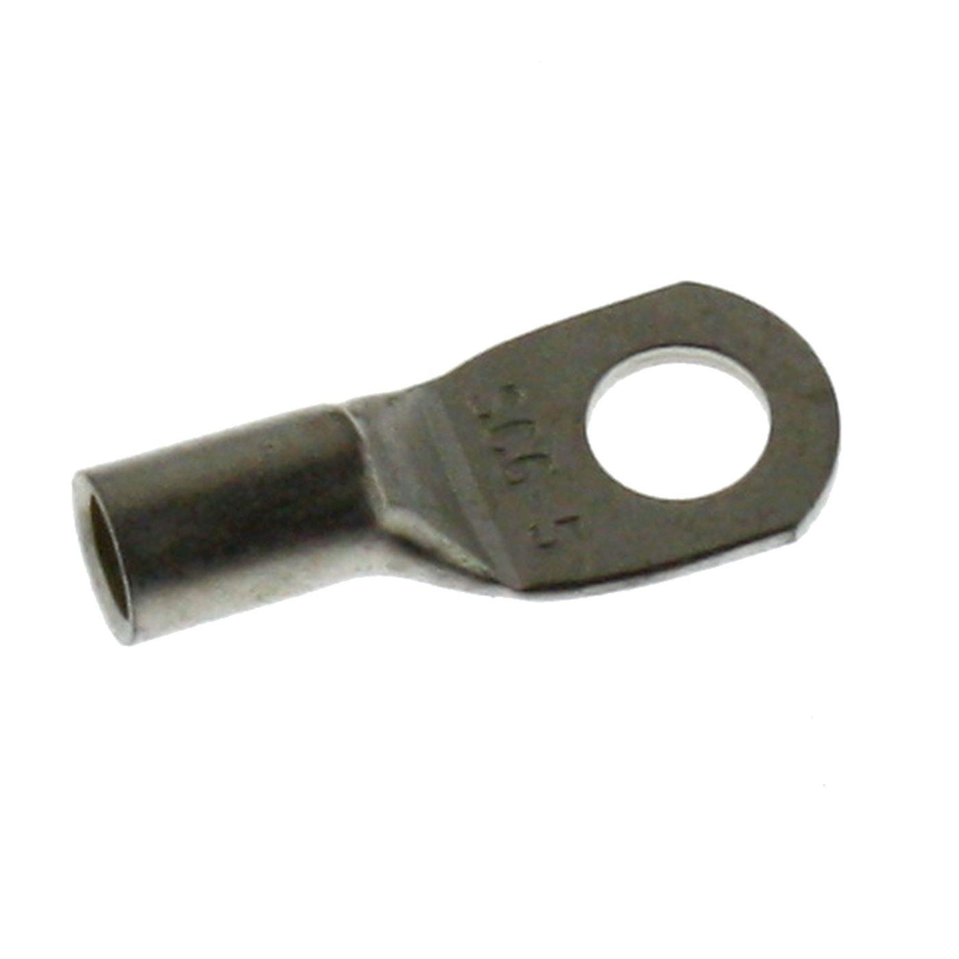 10x Rohrkabelschuh blank 6mm² Lochdurchmesser M5 Ringzunge Kupfer verzinnt