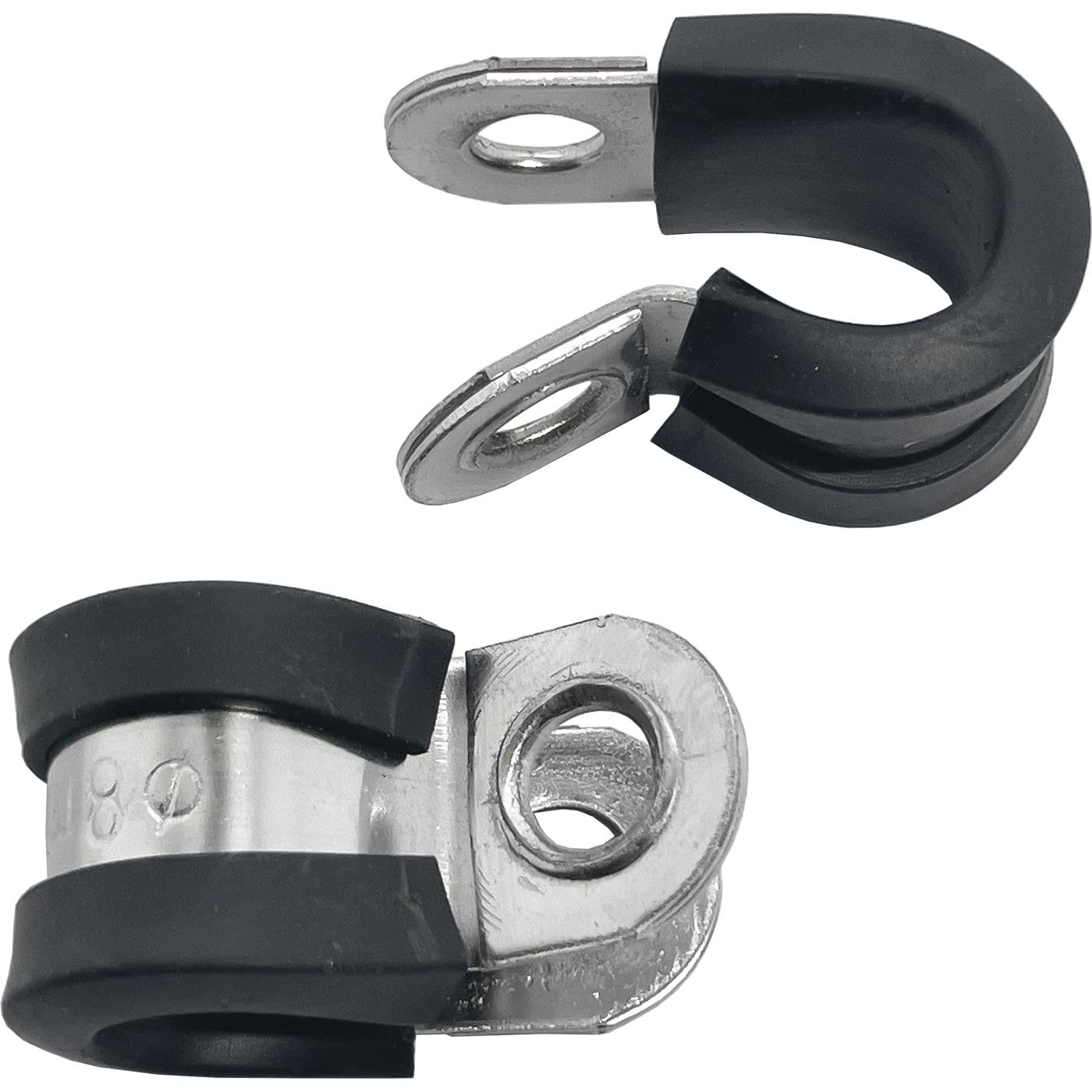 5x P-Clip Leitungsschelle Edelstahl V2A mit Gummi 8mm Rohrschelle Halterungsschelle